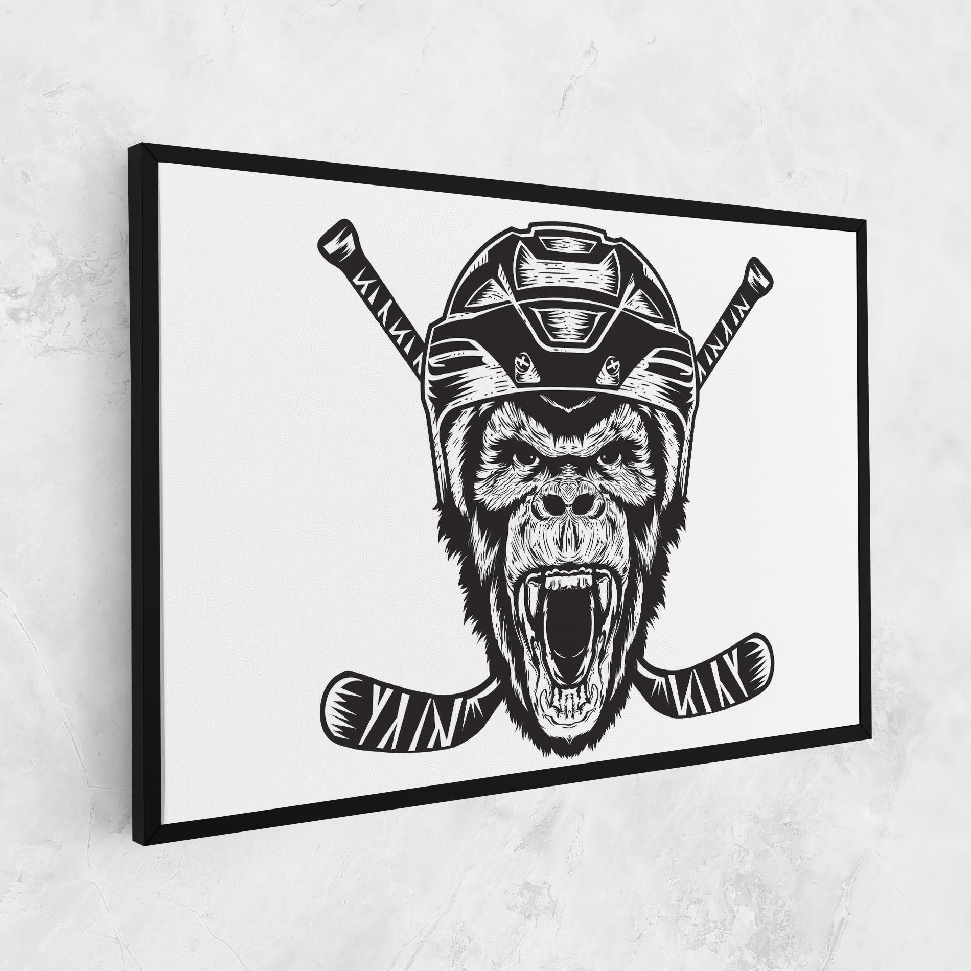 Vászonkép Monkey Hockey mockup 1