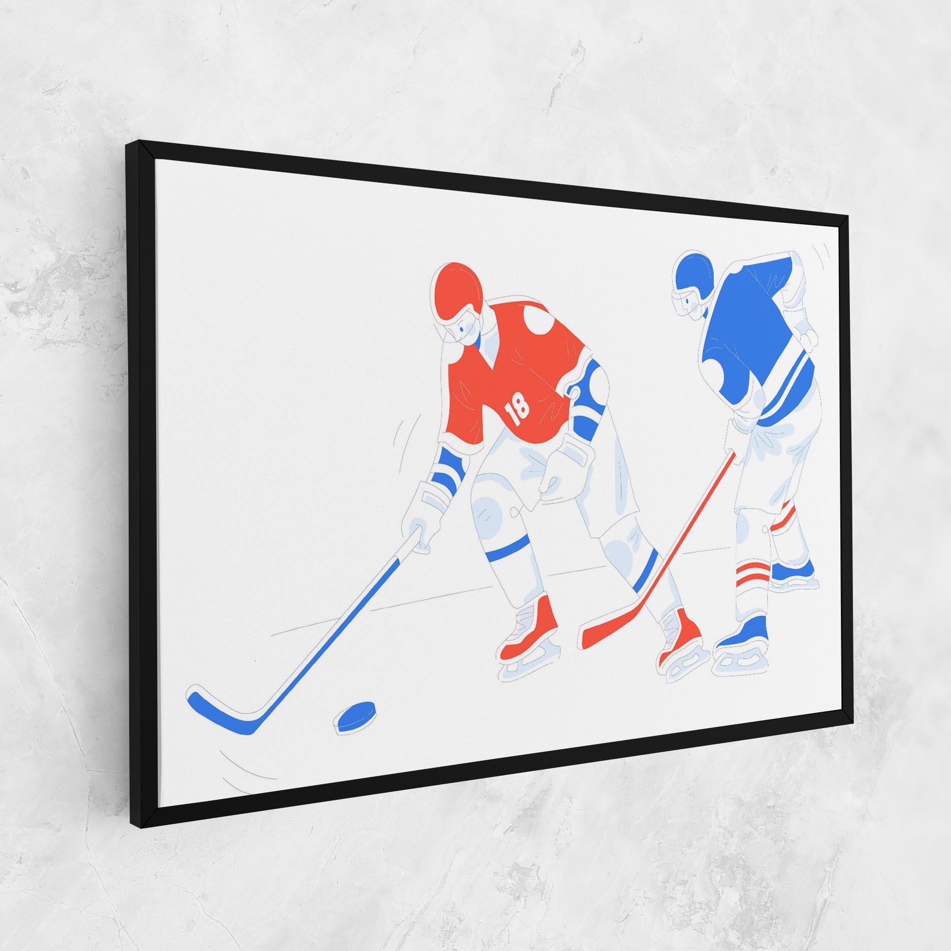 Vászonkép Orange Blue Hockey mockup 1