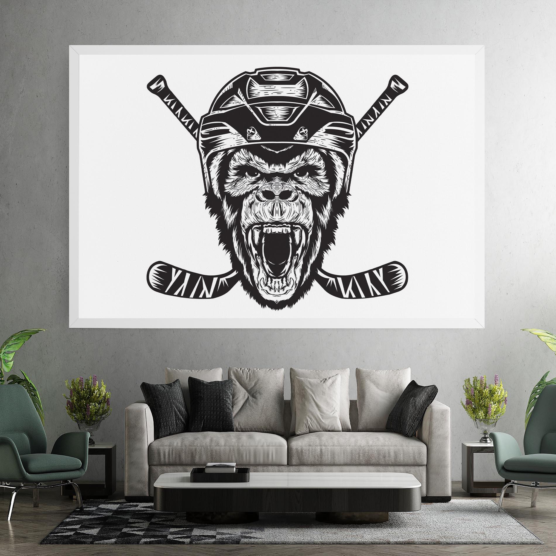 Vászonkép Monkey Hockey mockup 7