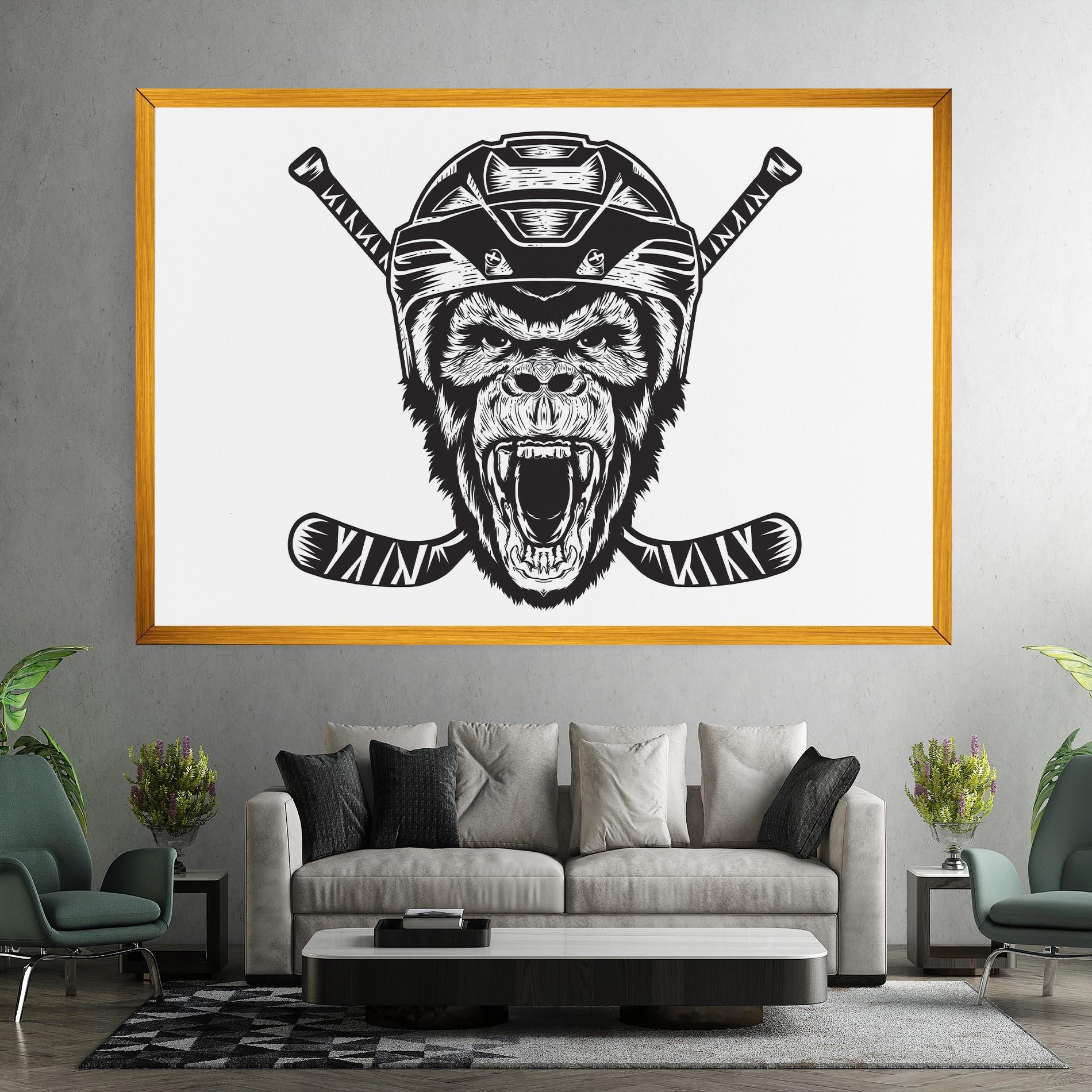 Vászonkép Monkey Hockey mockup 7