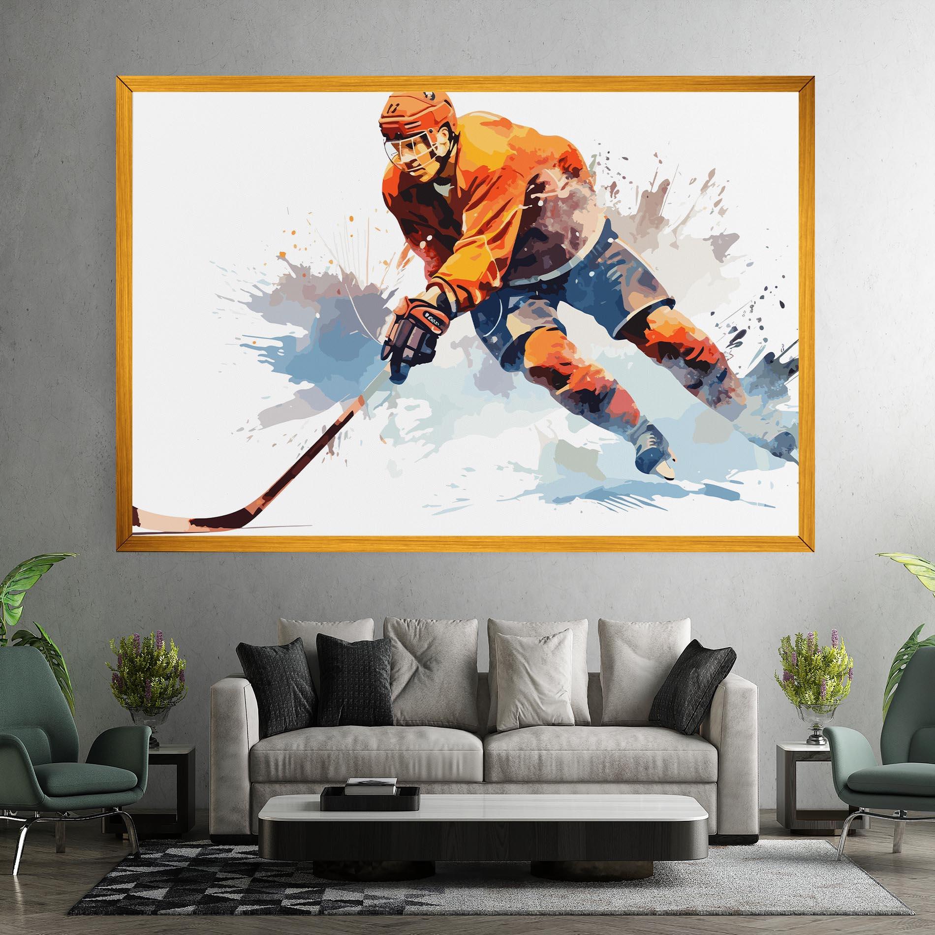 Vászonkép Orange Hockey mockup 7