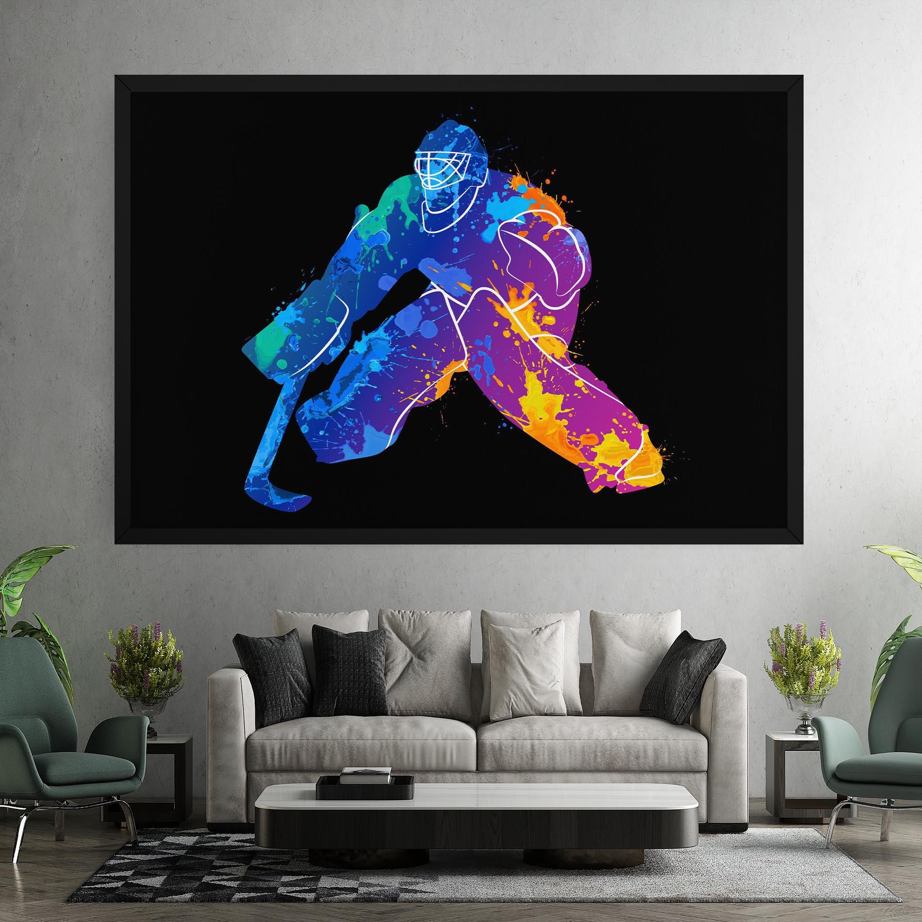 Vászonkép Blue Purple Hockey mockup 7