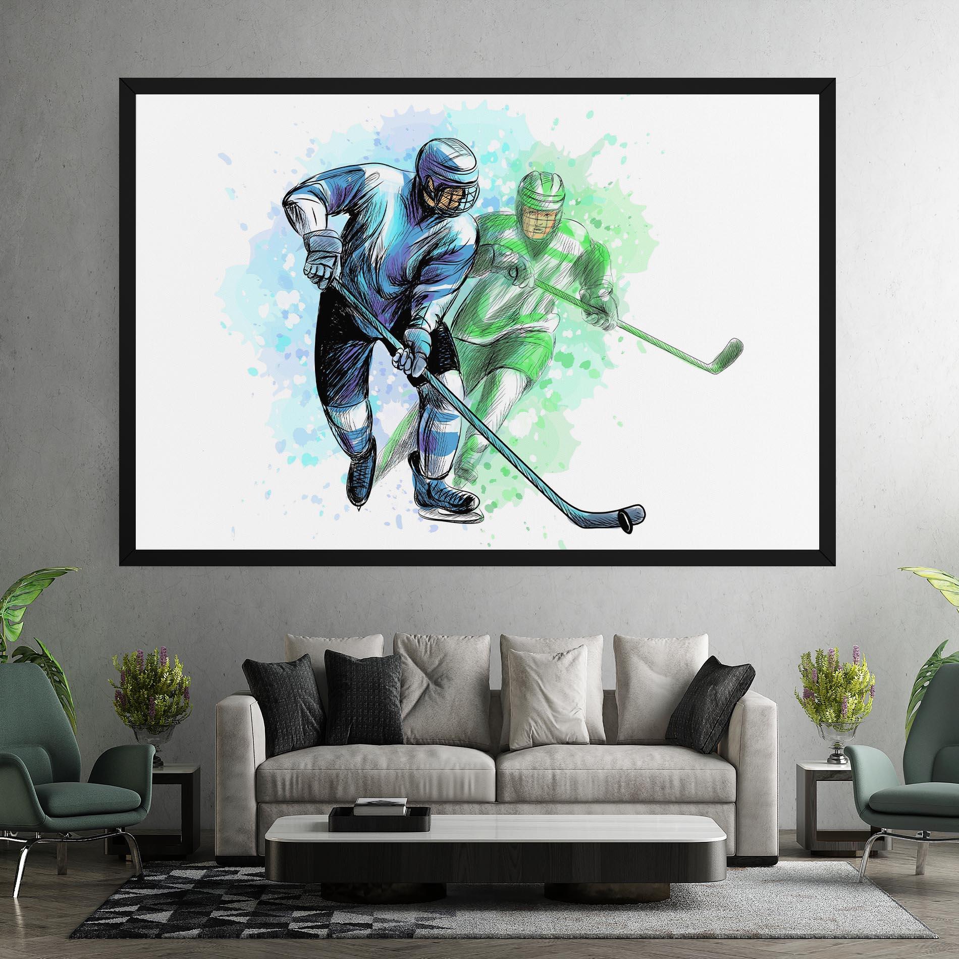 Vászonkép Green Blue Hockey mockup 7