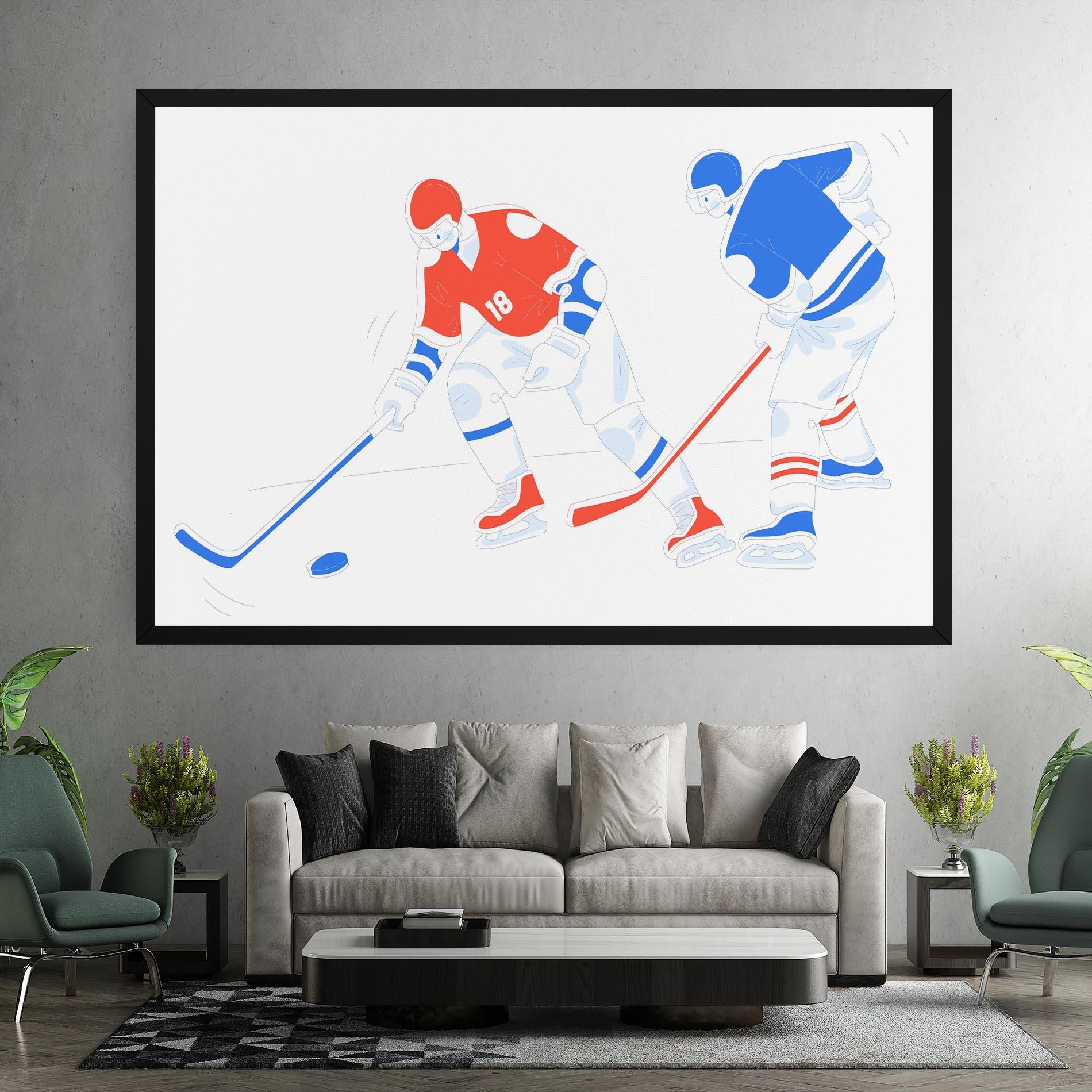 Vászonkép Orange Blue Hockey mockup 7