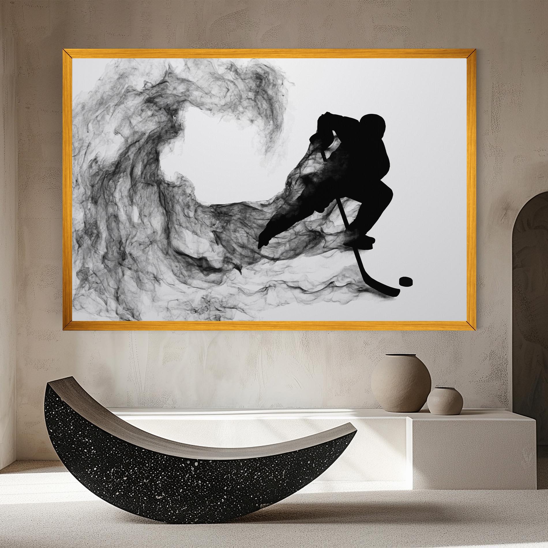 Vászonkép Black Smoke Hockey mockup 8