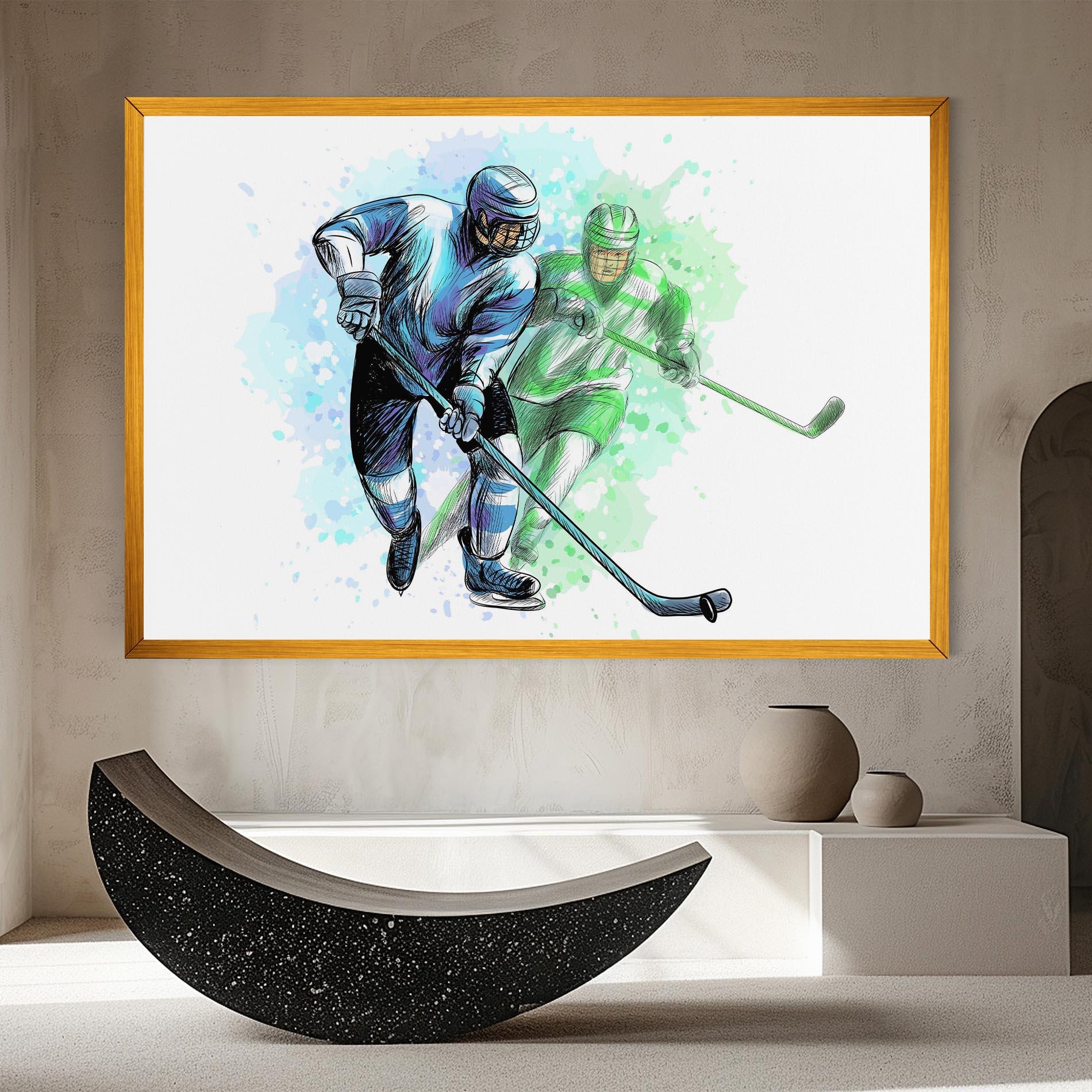 Vászonkép Green Blue Hockey mockup 8