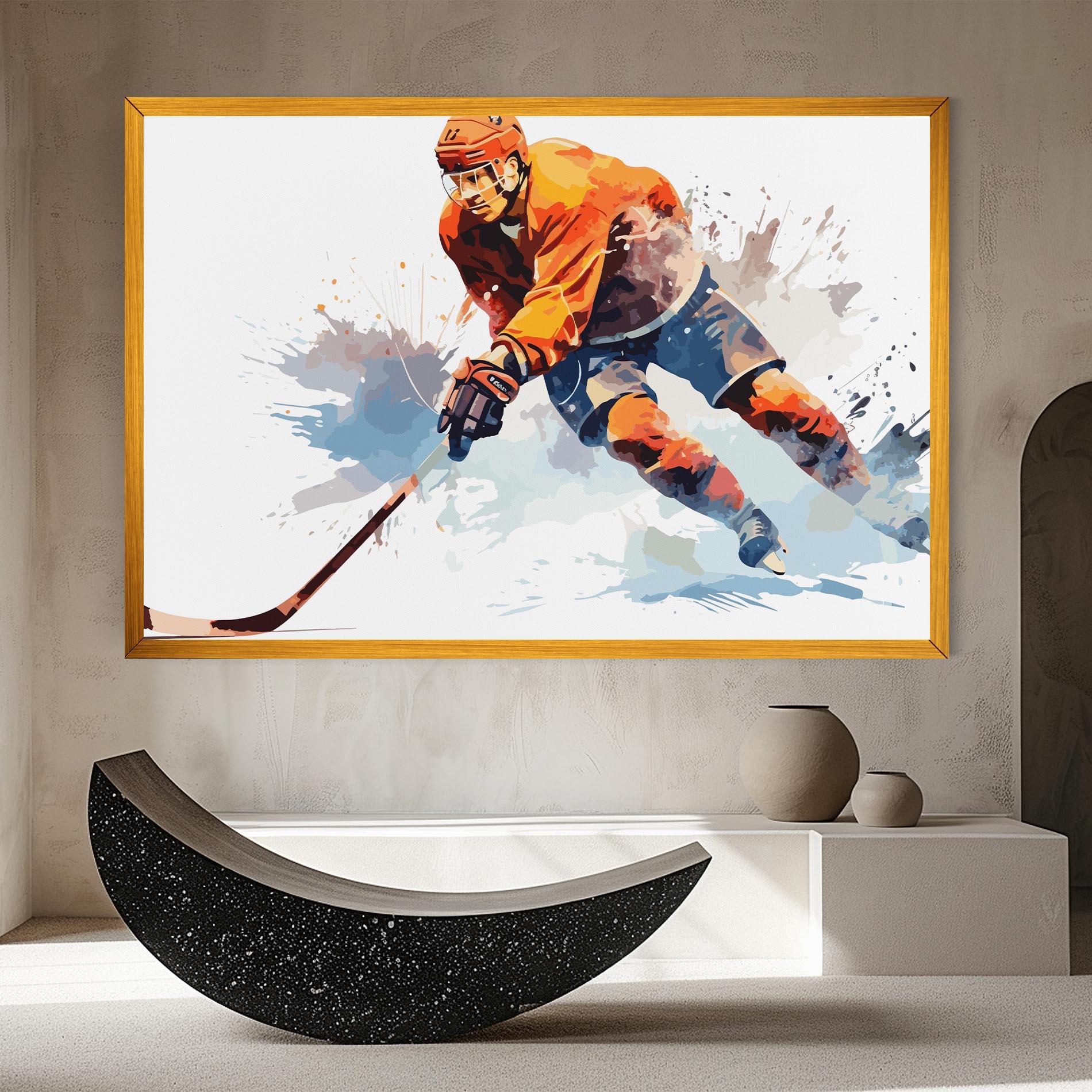 Vászonkép Orange Hockey mockup 8
