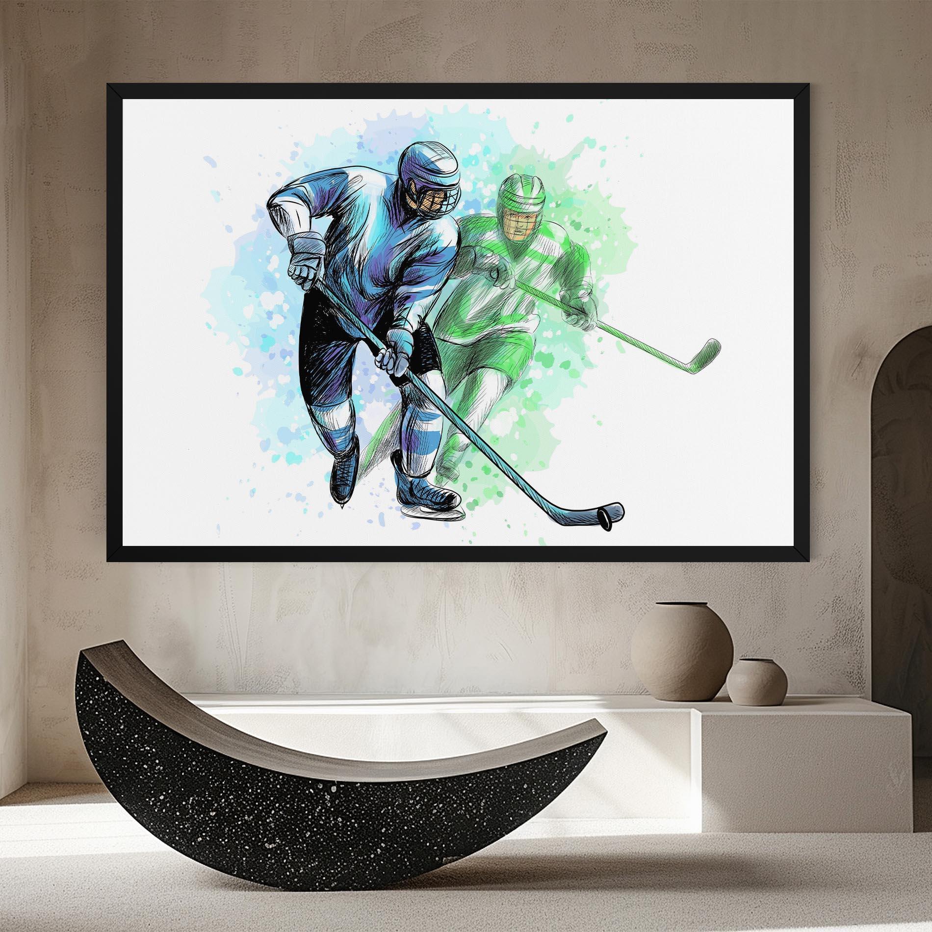 Vászonkép Green Blue Hockey mockup 8