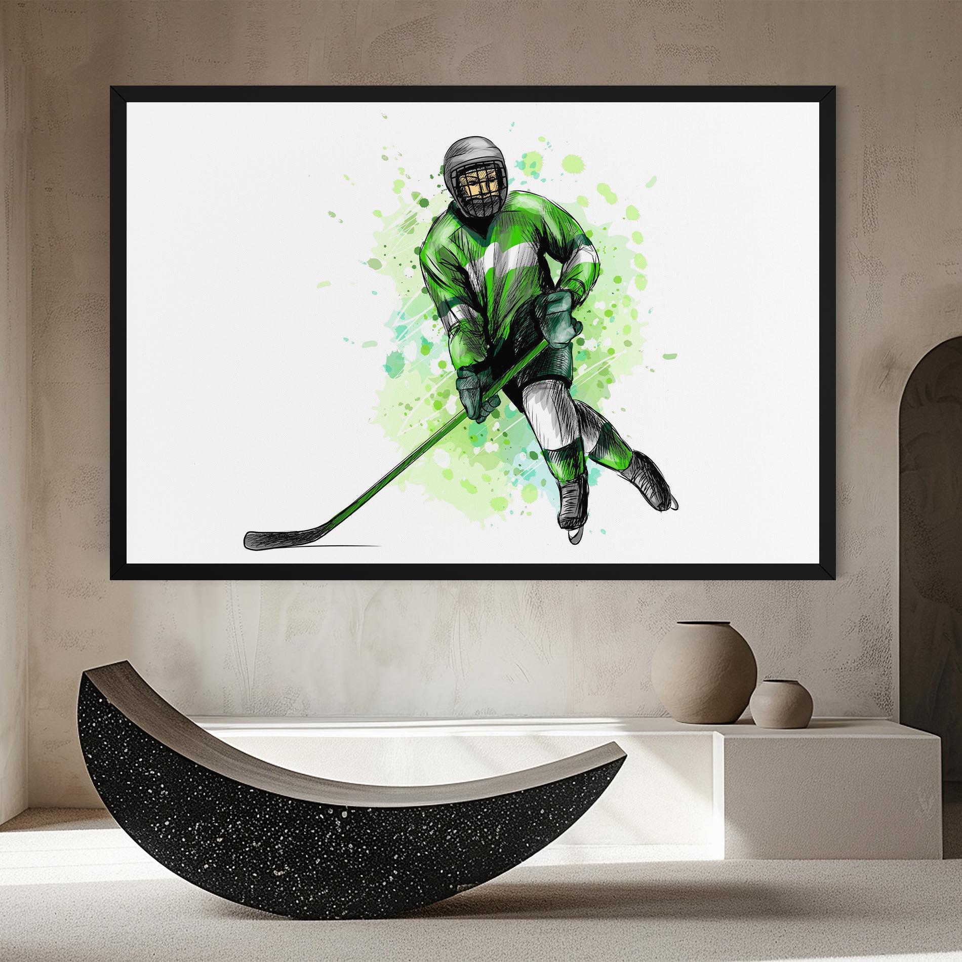 Vászonkép Green Hockey mockup 8