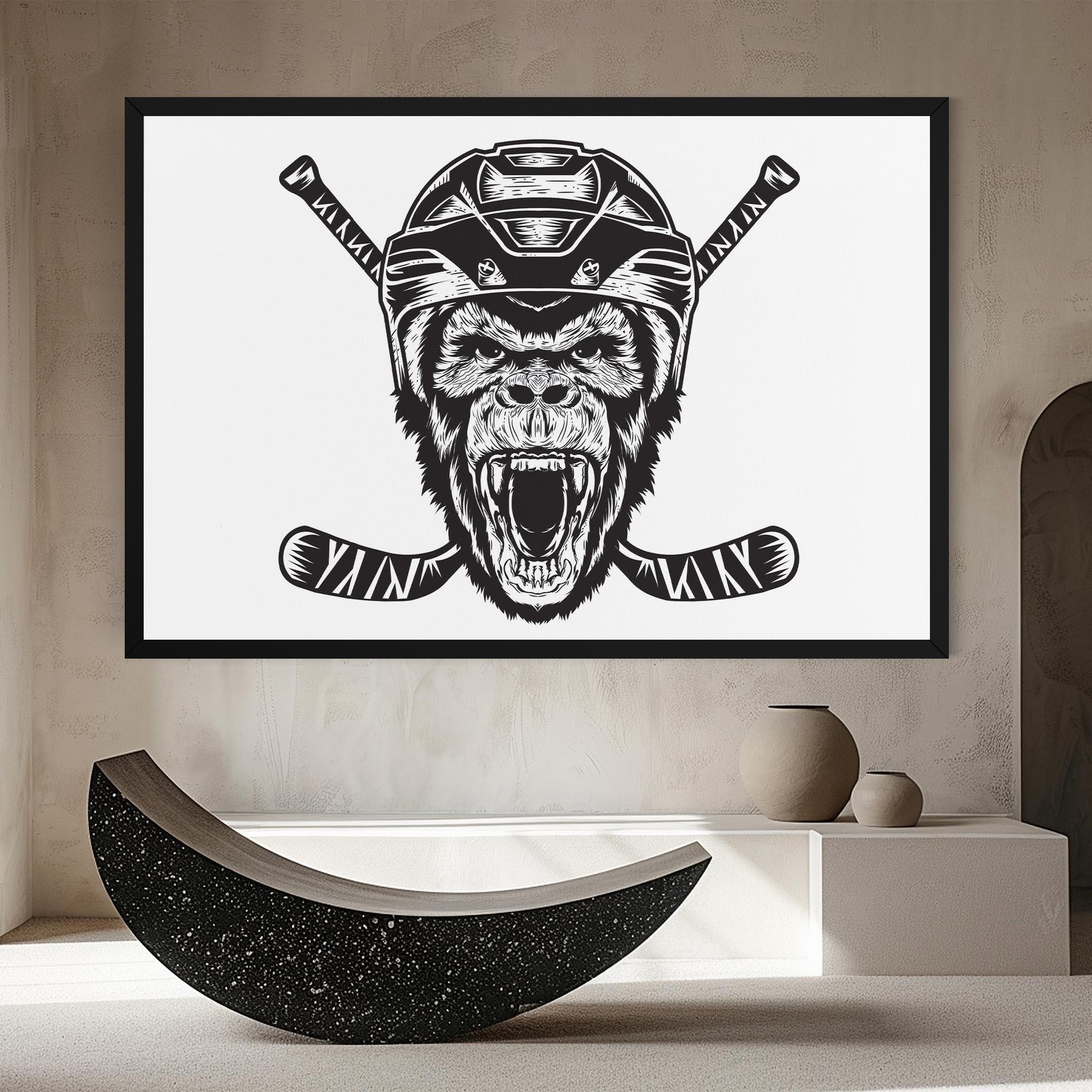 Vászonkép Monkey Hockey mockup 8