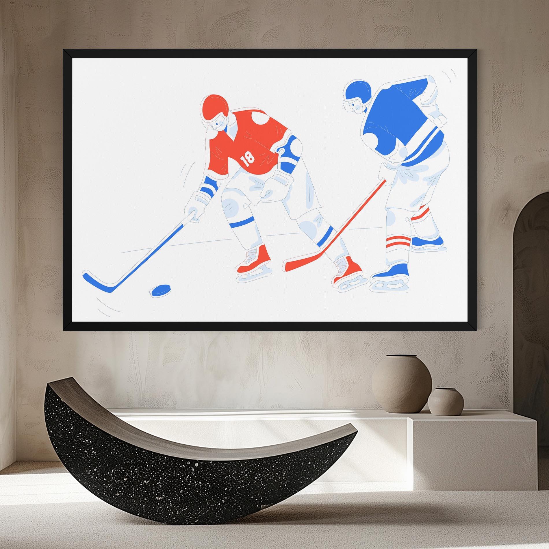 Vászonkép Orange Blue Hockey mockup 8