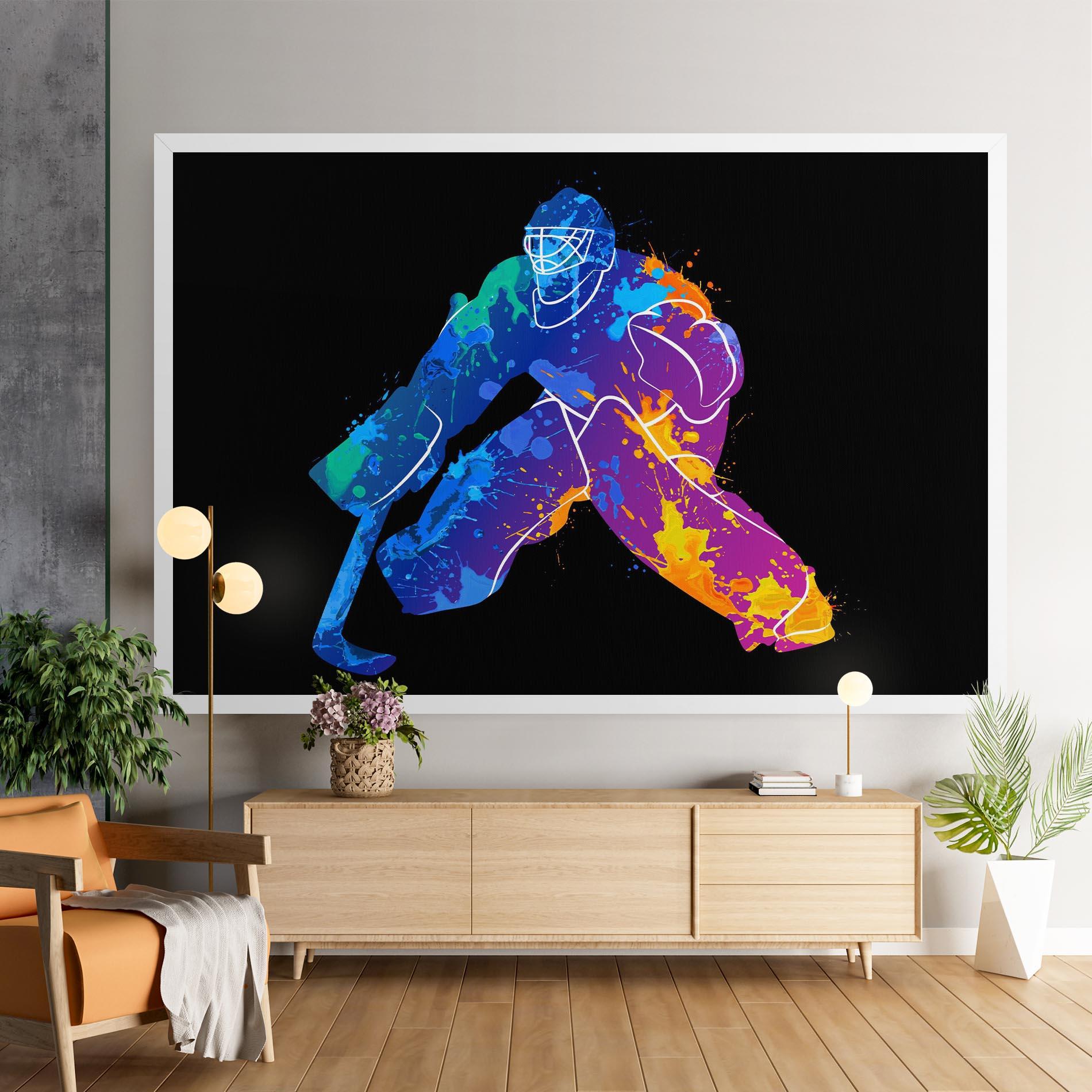 Vászonkép Blue Purple Hockey mockup 9