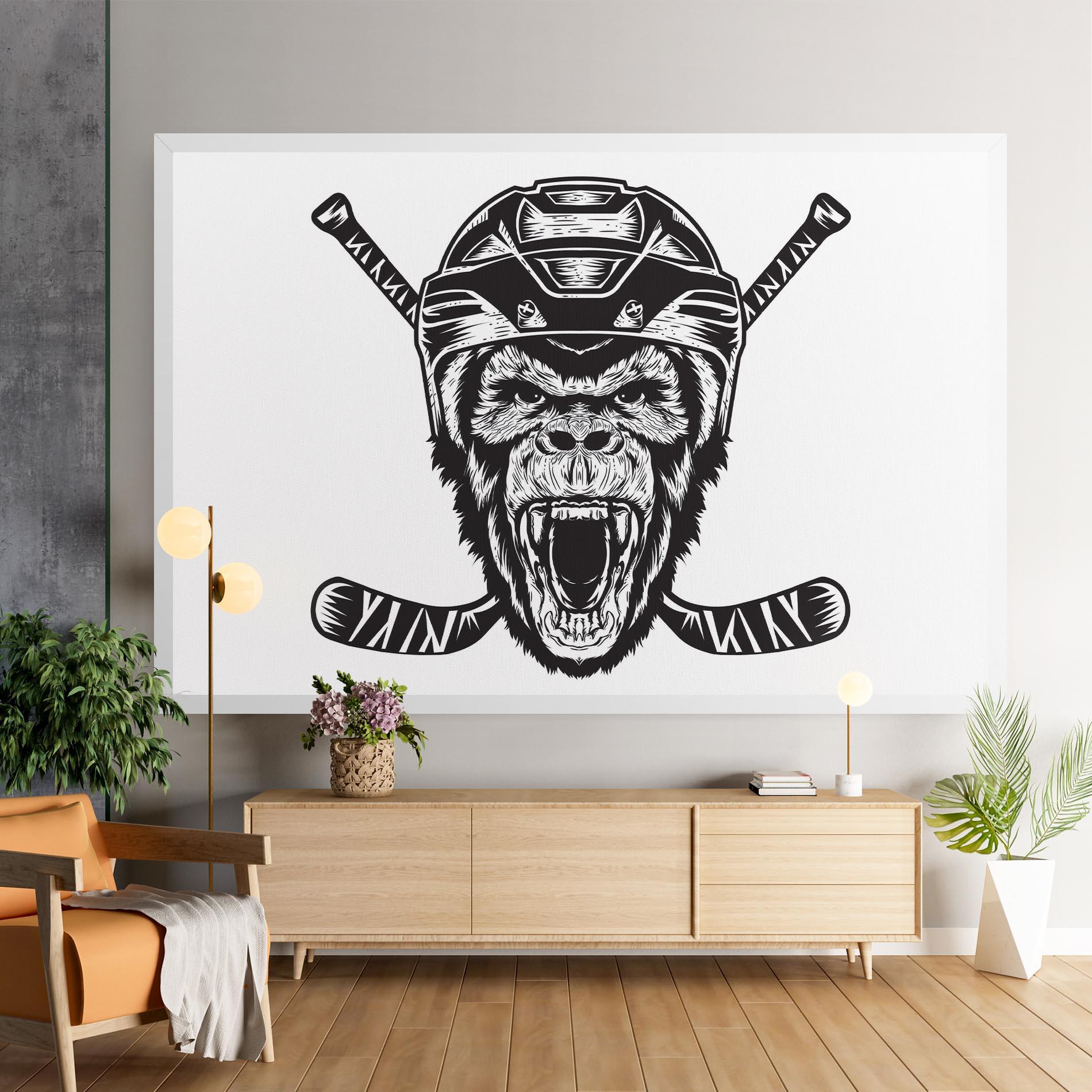 Vászonkép Monkey Hockey mockup 9