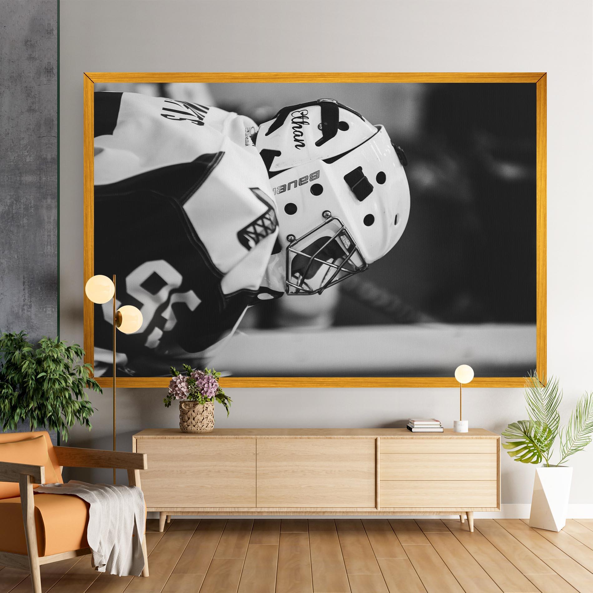 Vászonkép Black White Hockey mockup 9