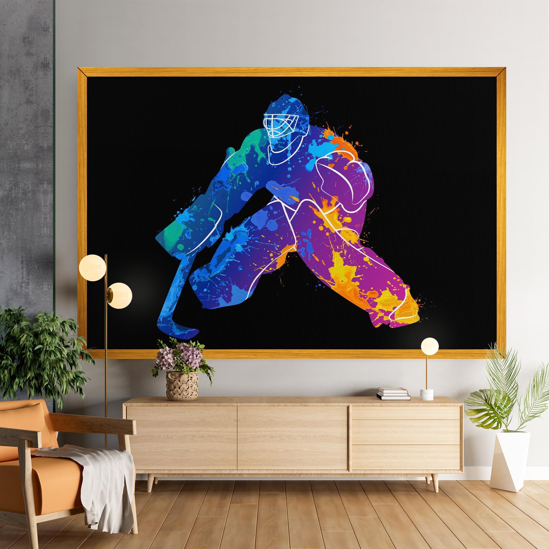 Vászonkép Blue Purple Hockey mockup 9