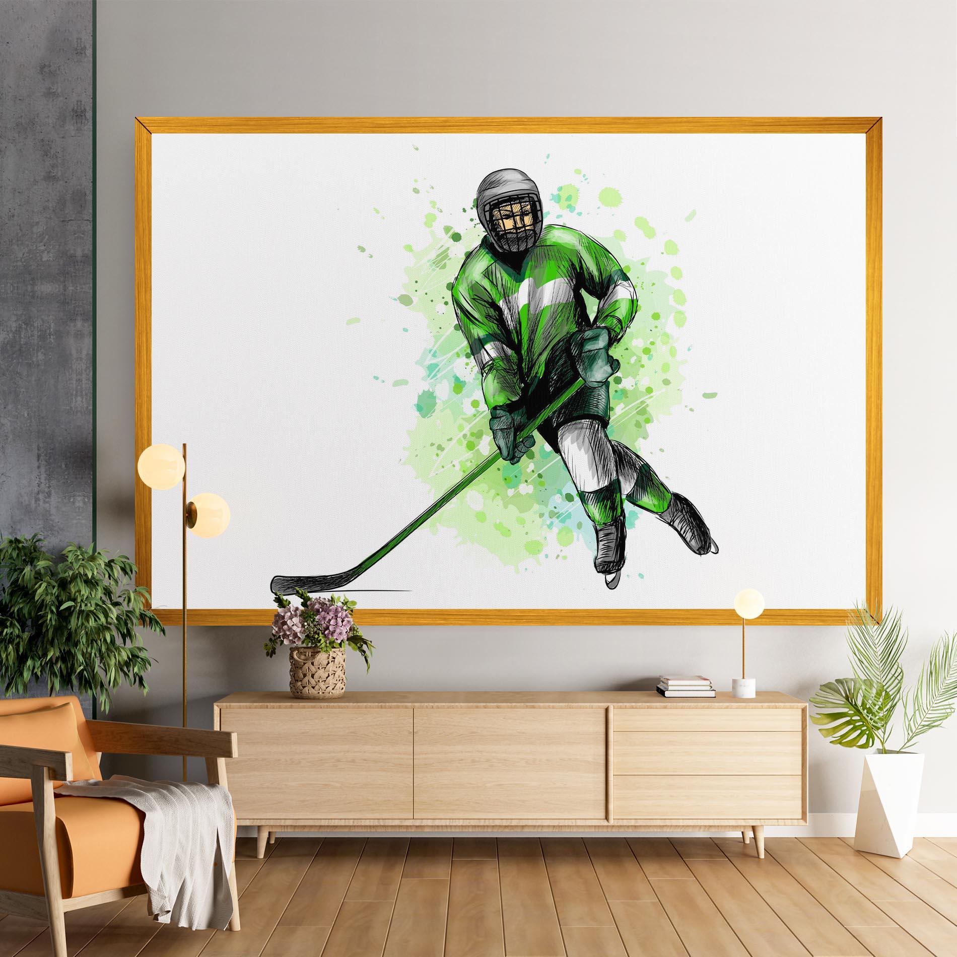 Vászonkép Green Hockey mockup 9