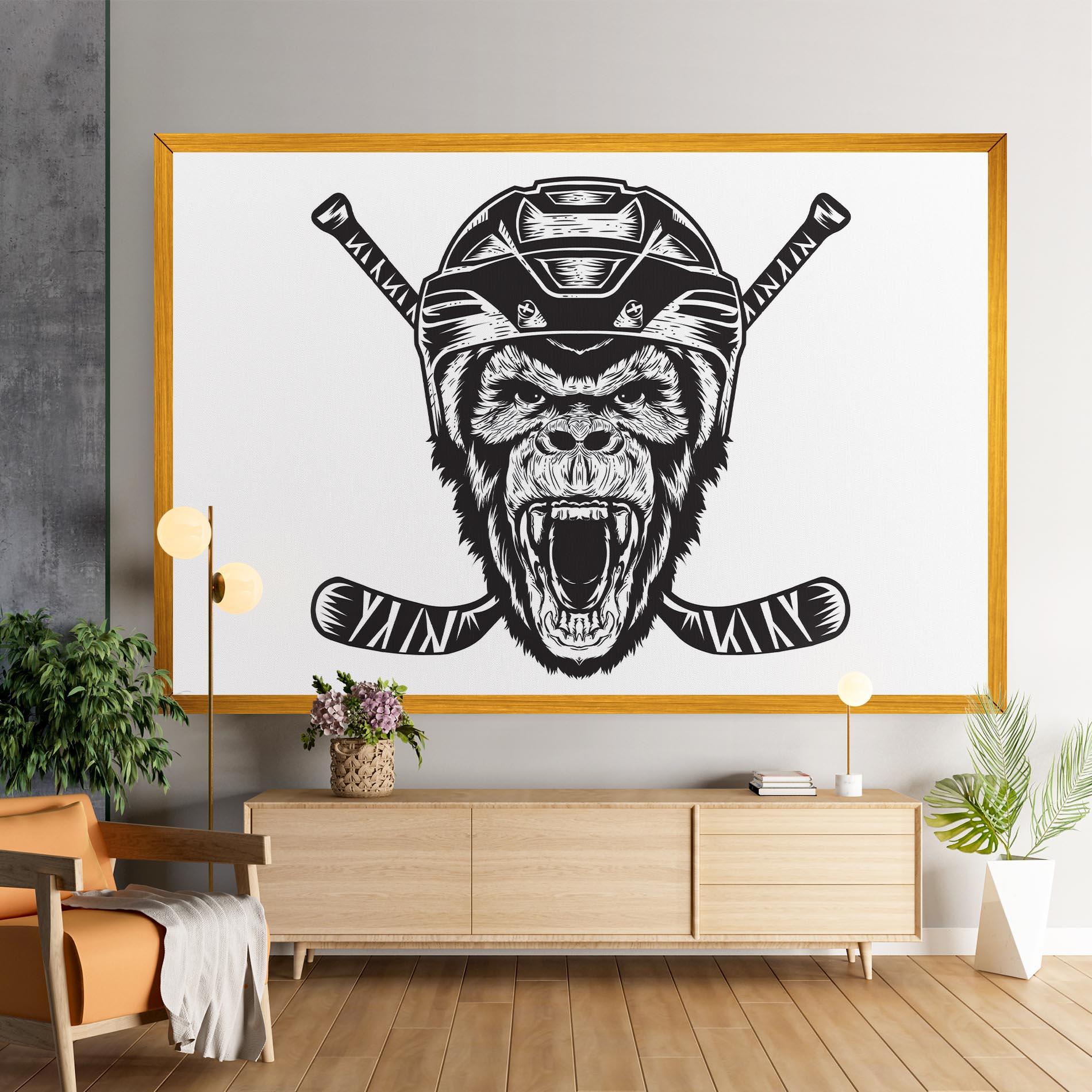 Vászonkép Monkey Hockey mockup 9