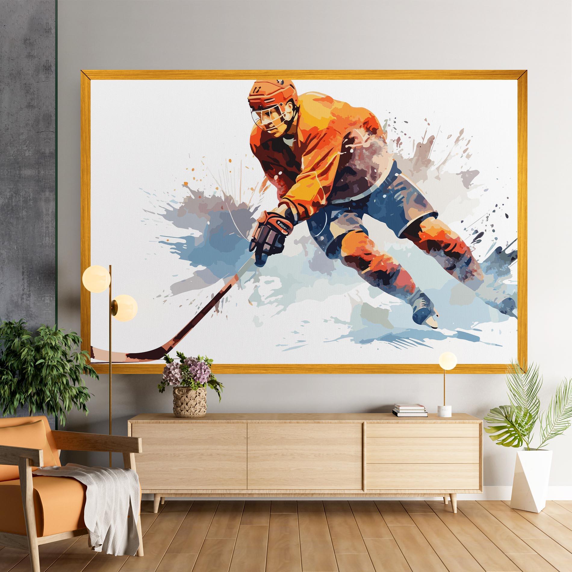 Vászonkép Orange Hockey mockup 9