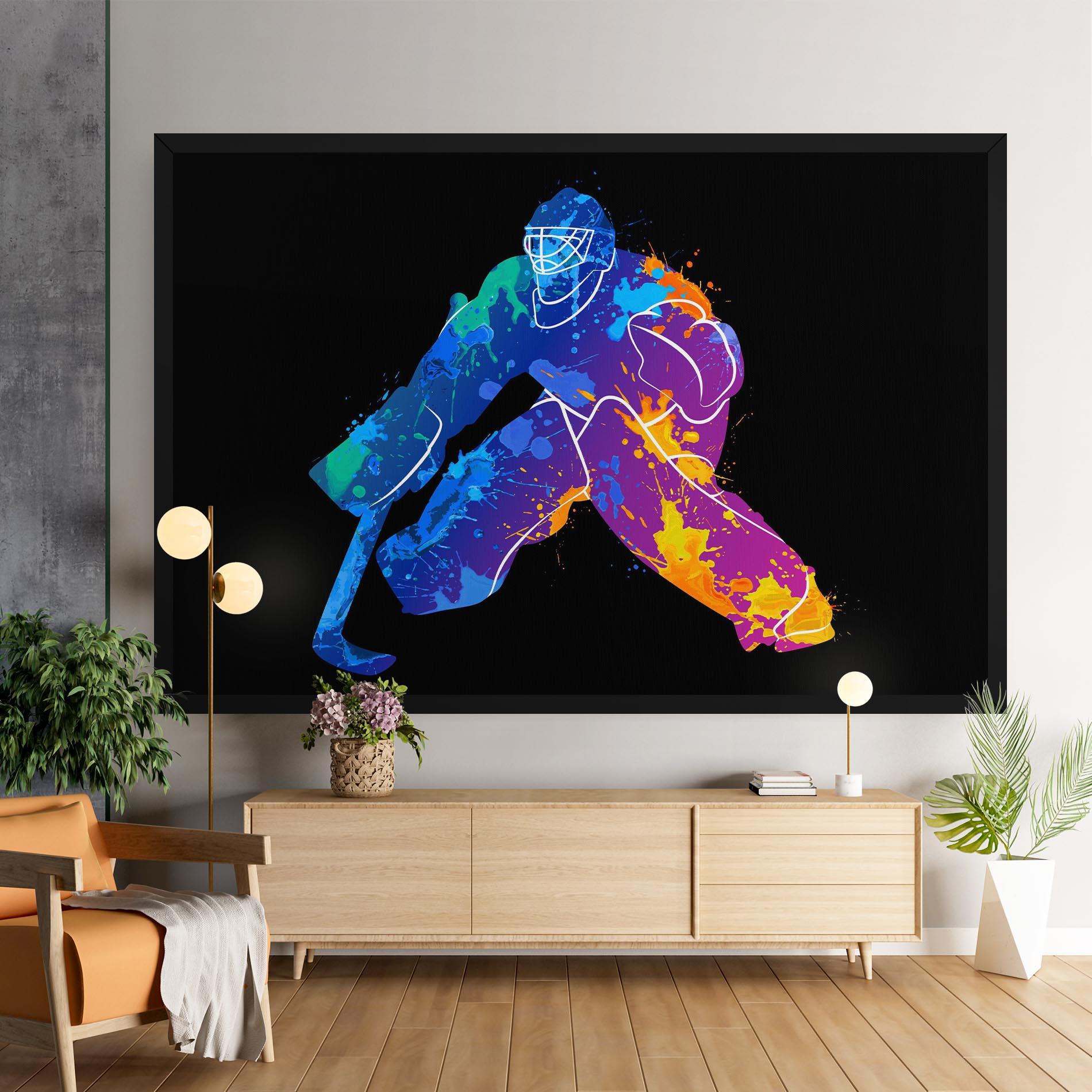 Vászonkép Blue Purple Hockey mockup 9