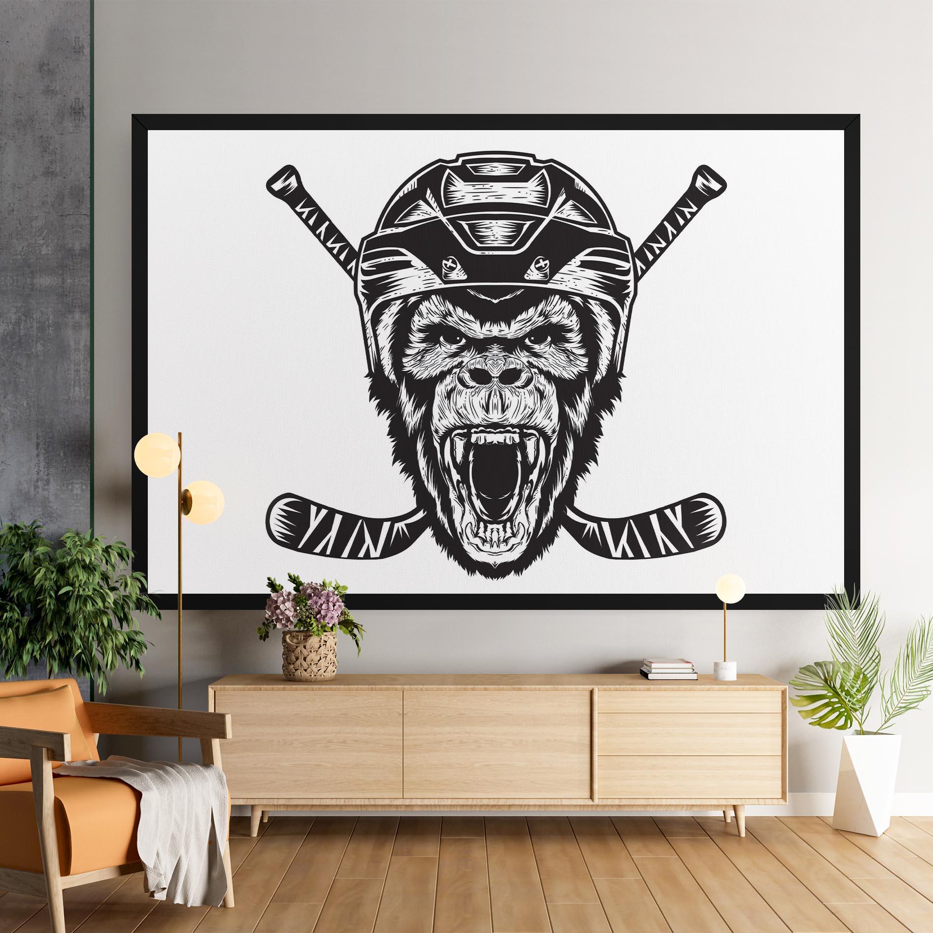 Vászonkép Monkey Hockey mockup 9