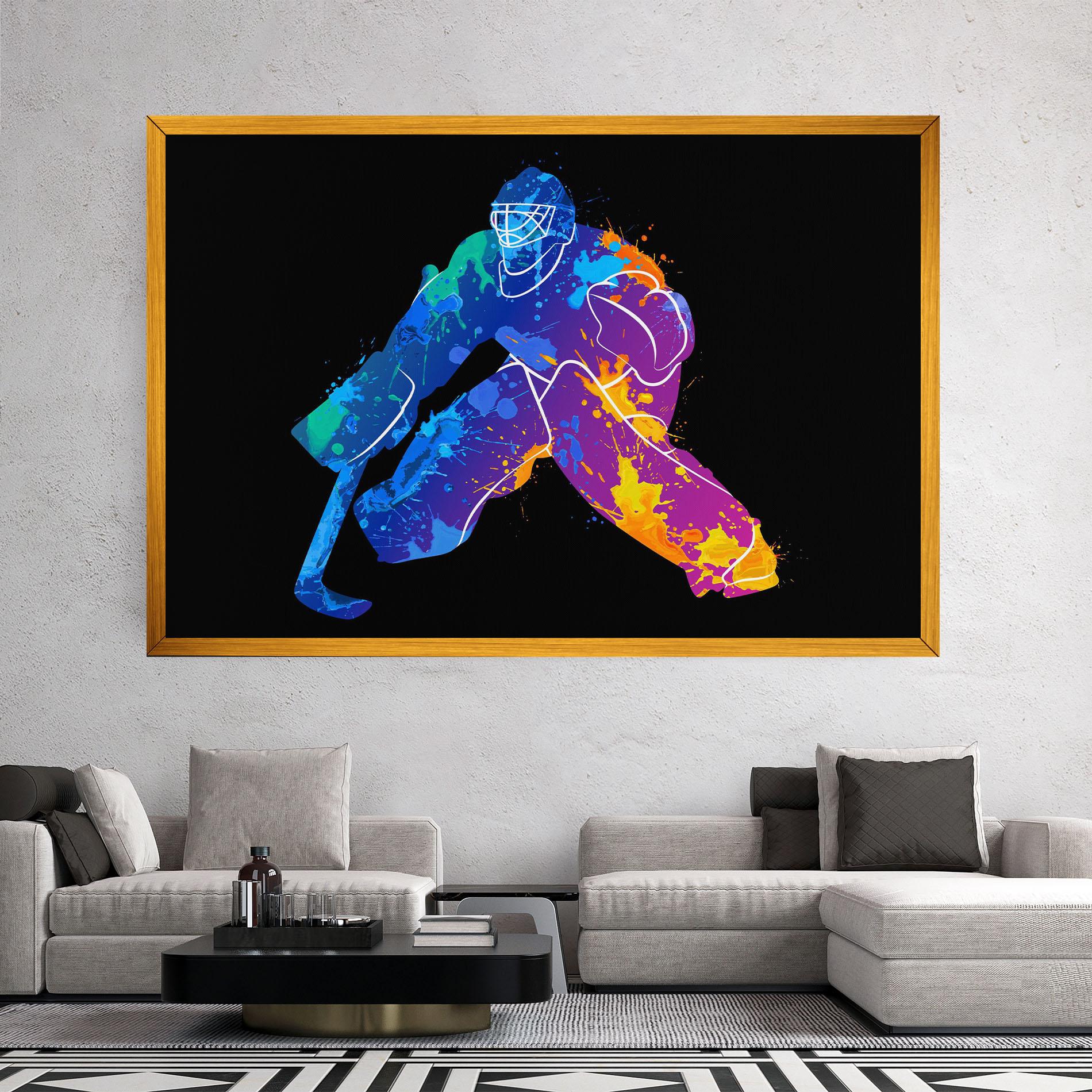 Vászonkép Blue Purple Hockey mockup 2