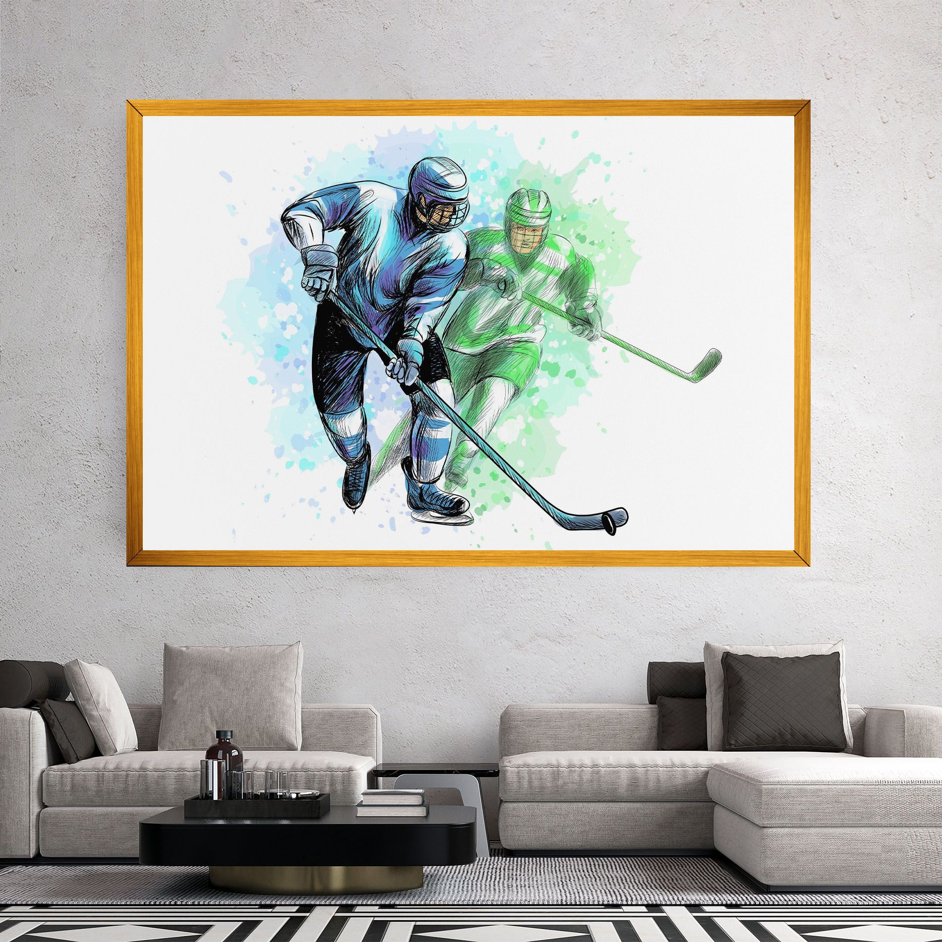 Green Blue Hockey mockup 2