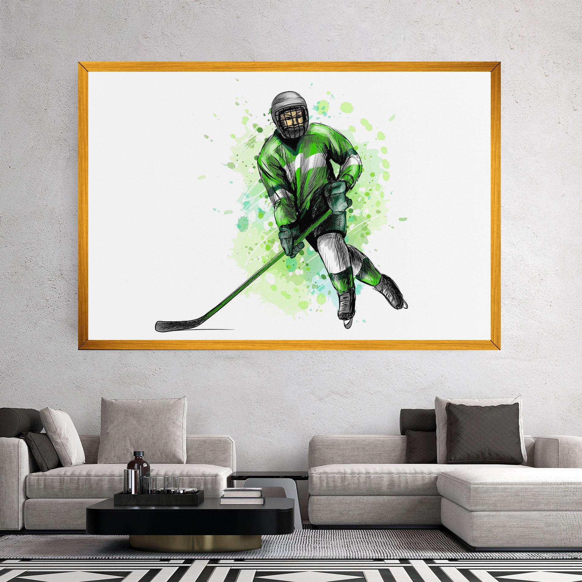 Vászonkép Green Hockey mockup 2