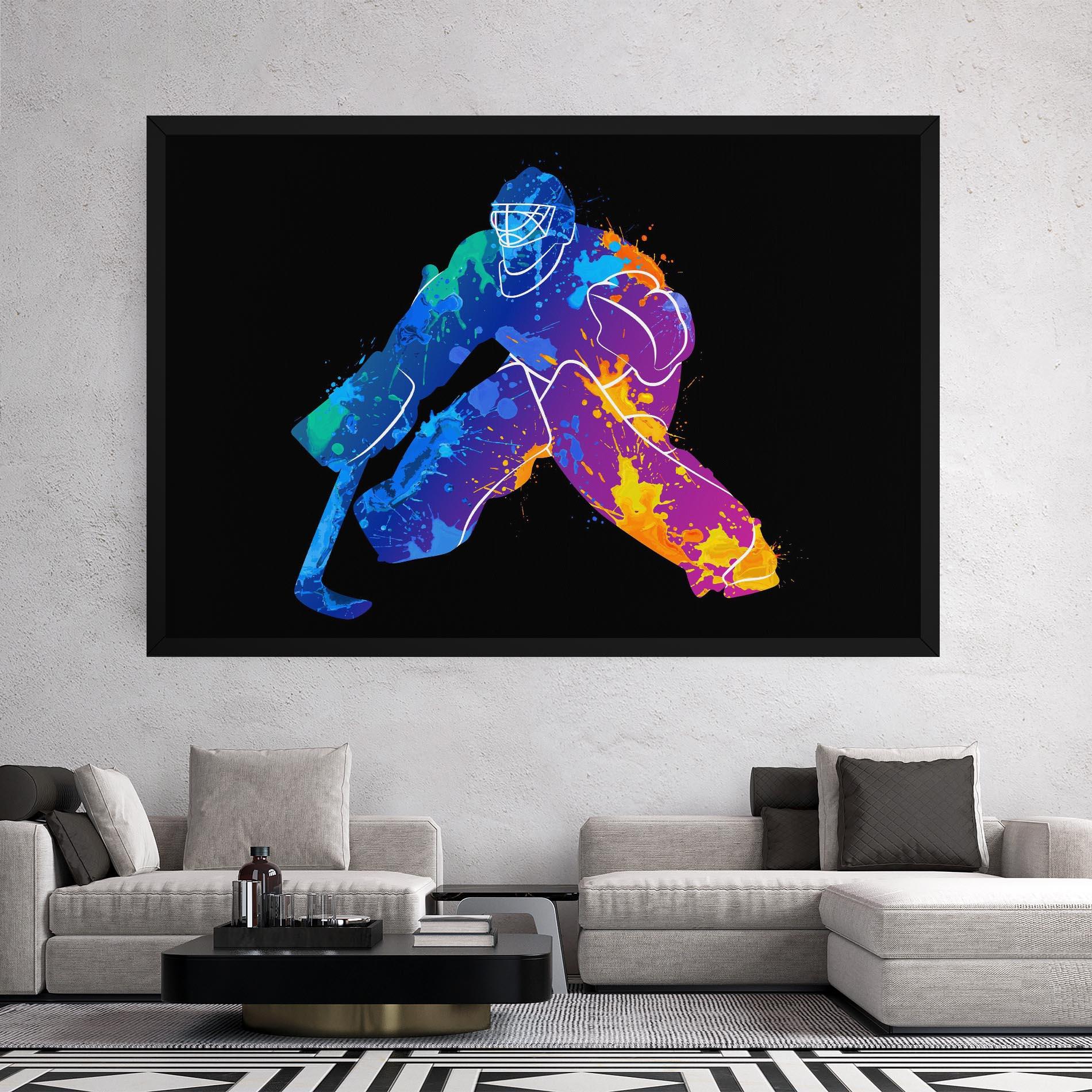 Vászonkép Blue Purple Hockey mockup 2