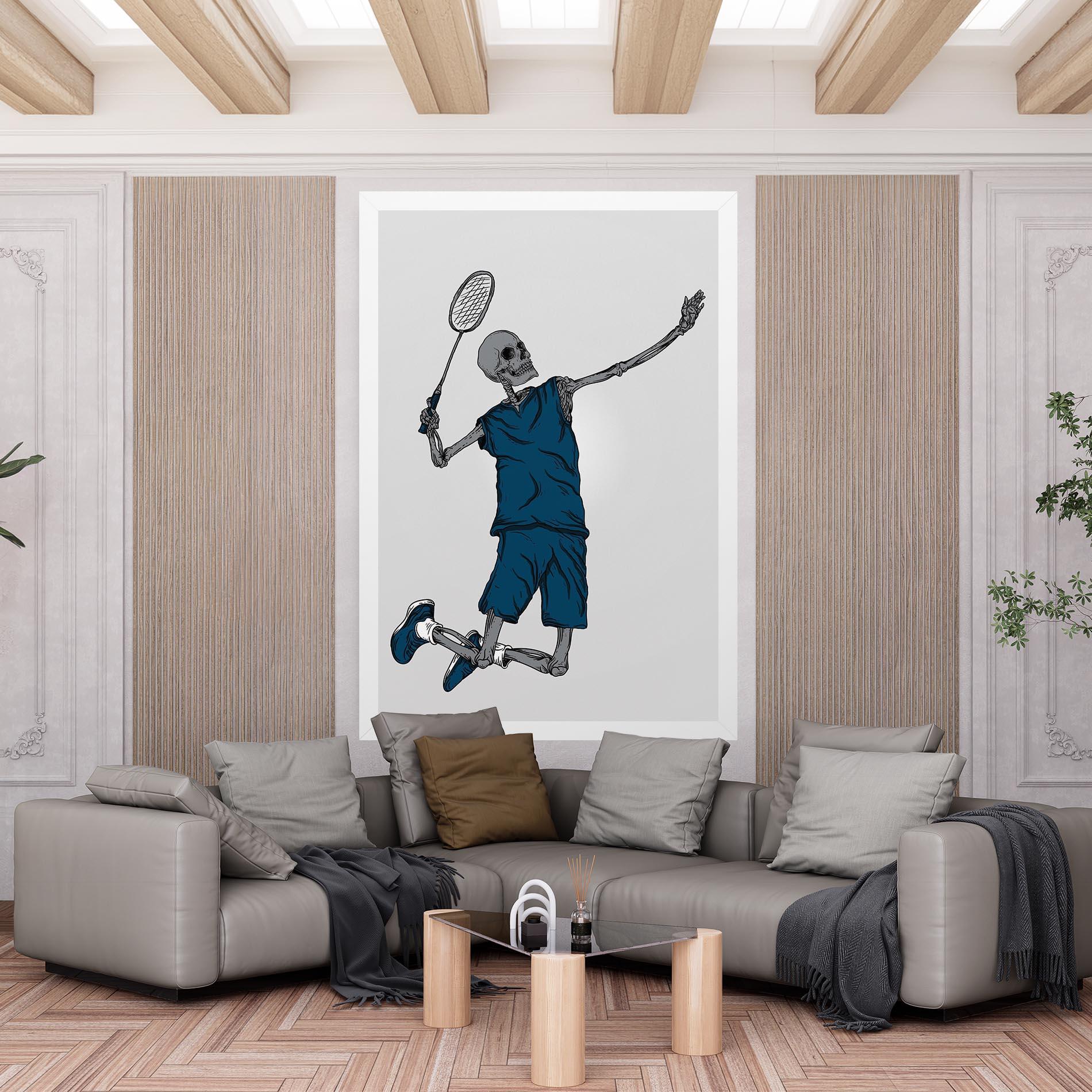 Vászonkép Blue Skull Tennis mockup 6