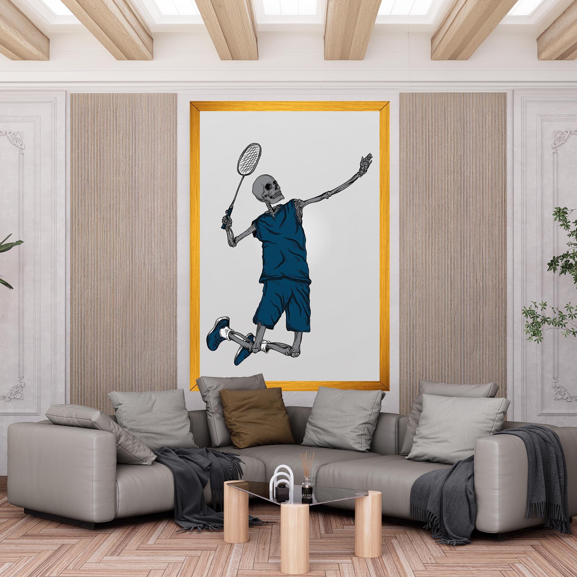 Vászonkép Blue Skull Tennis mockup 6