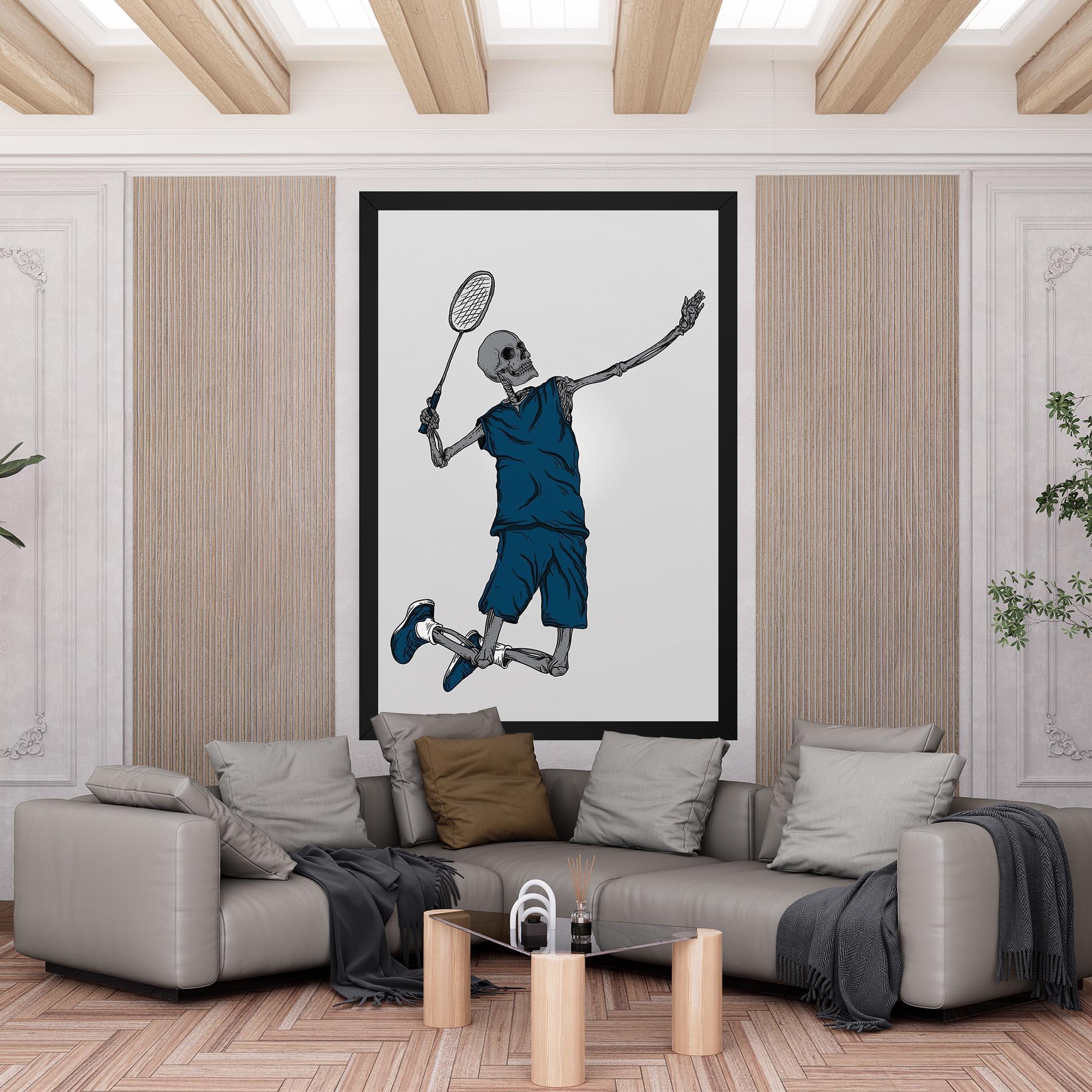 Vászonkép Blue Skull Tennis mockup 6
