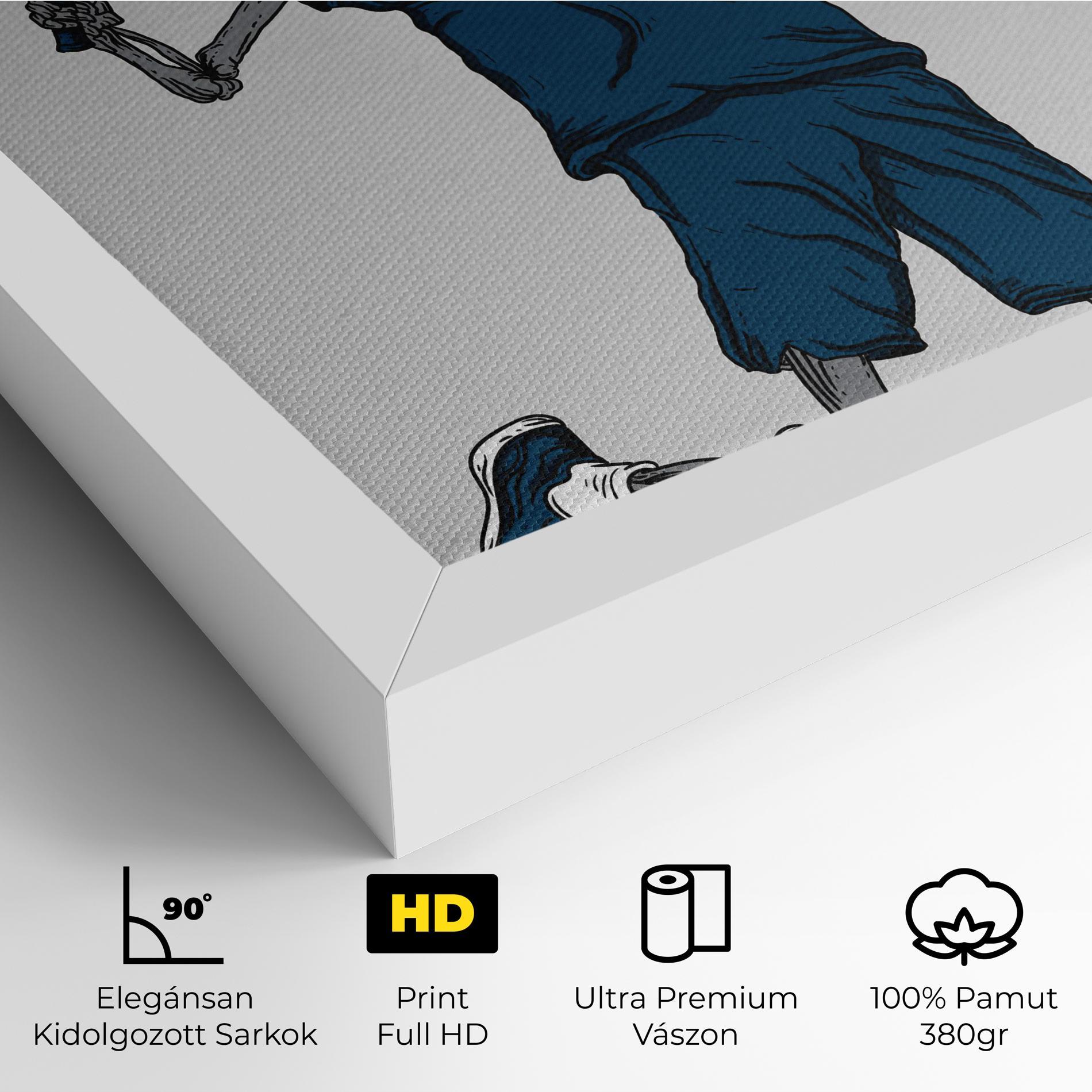 Vászonkép Blue Skull Tennis mockup 4