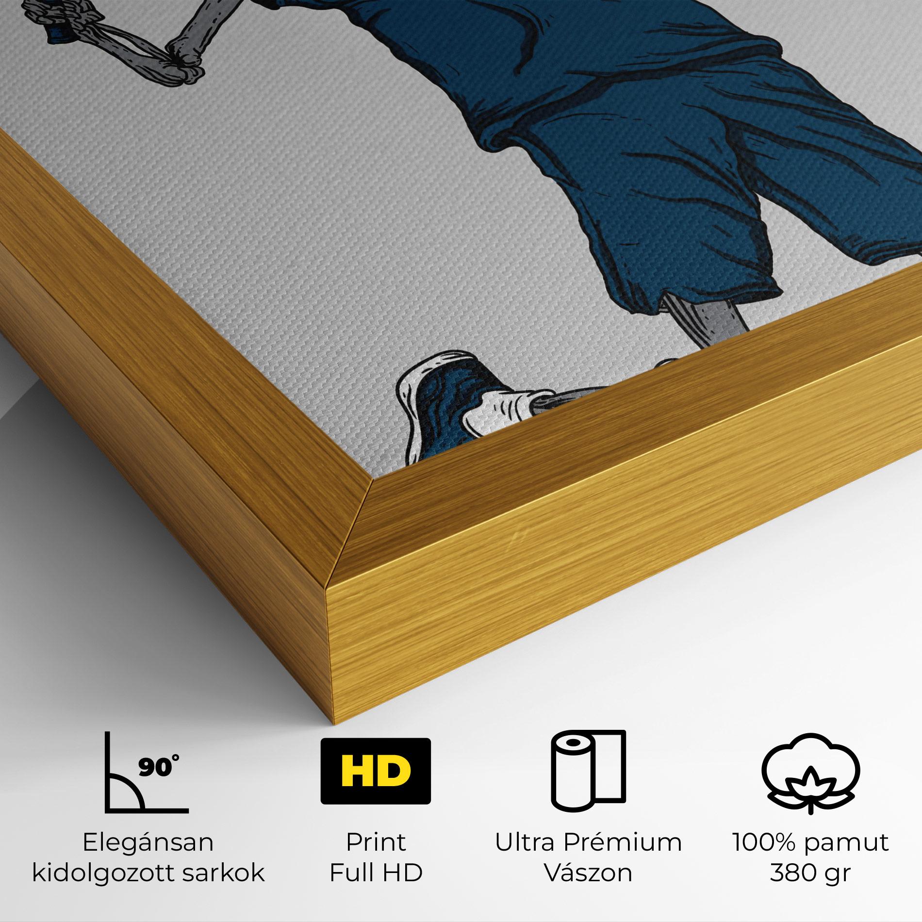 Vászonkép Blue Skull Tennis mockup 4