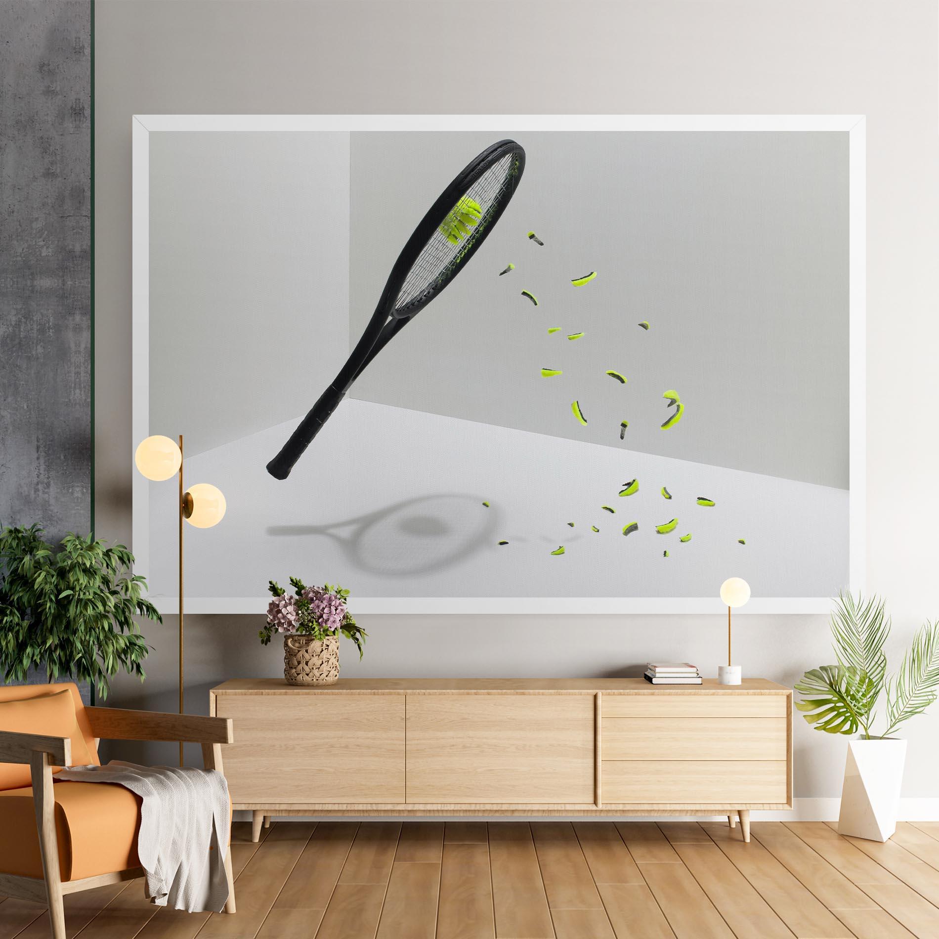 Vászonkép Broken Tennis Ball mockup 9