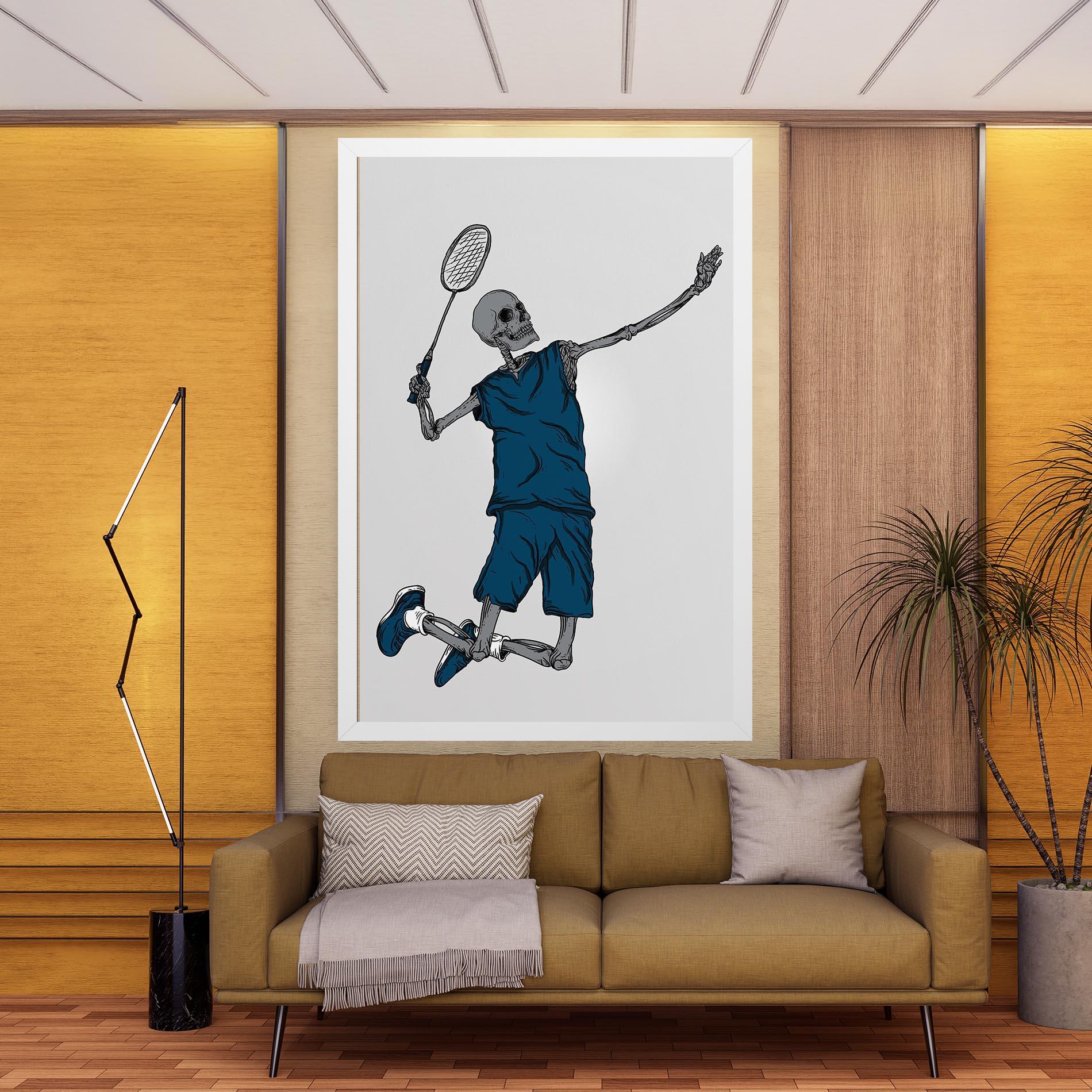 Vászonkép Blue Skull Tennis mockup 9