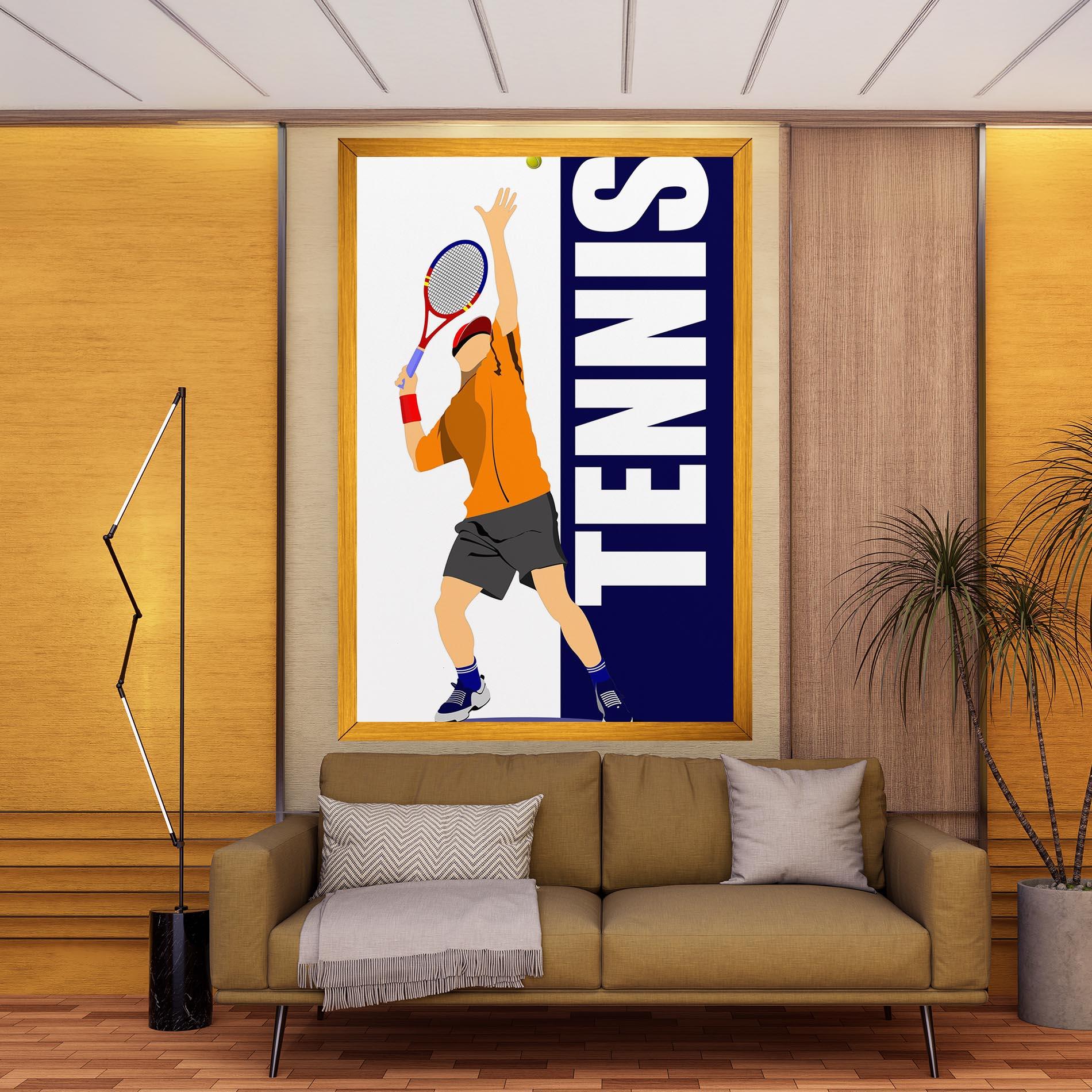 Vászonkép Orange Tennis Player mockup 9