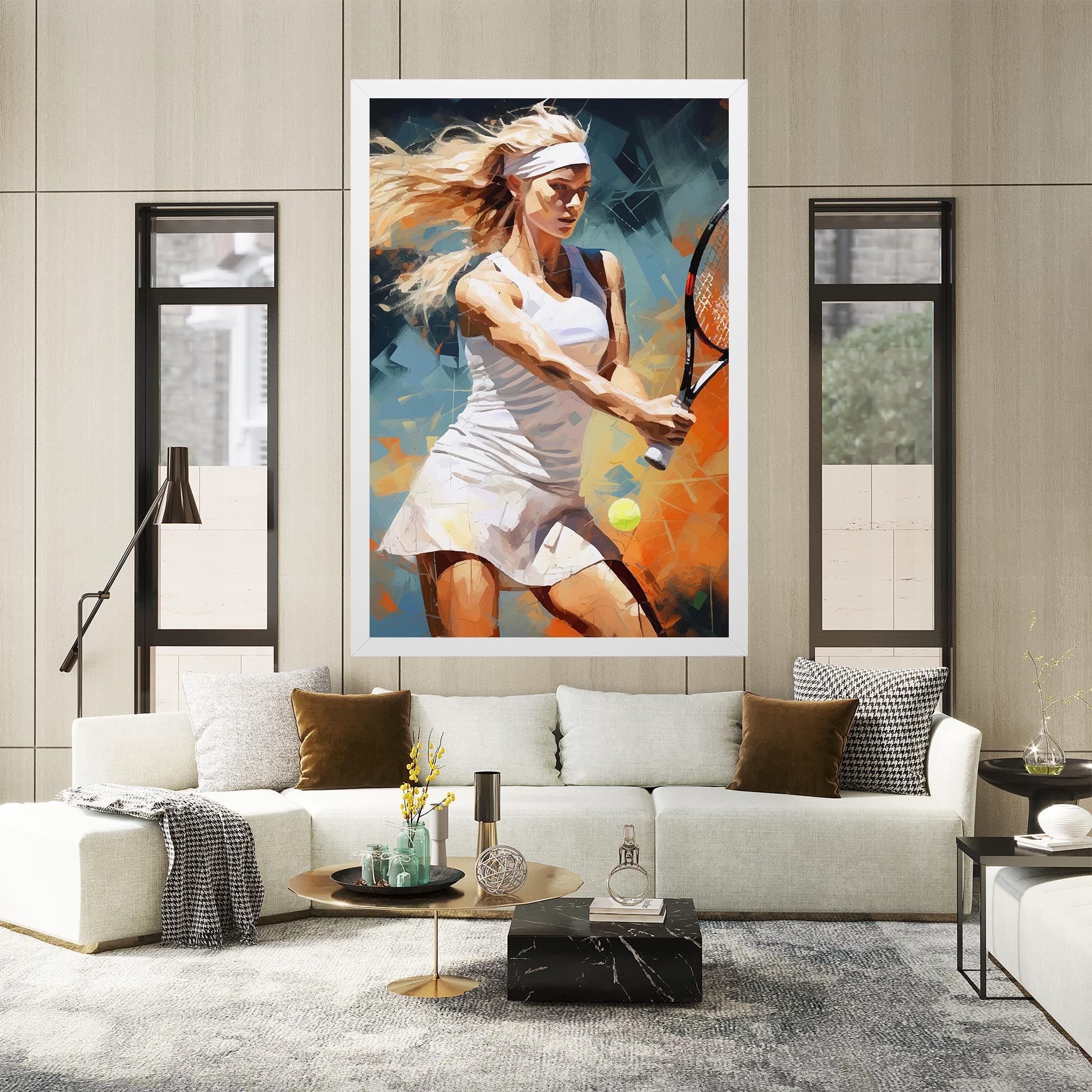 Blonde Tennis Girl mockup 2