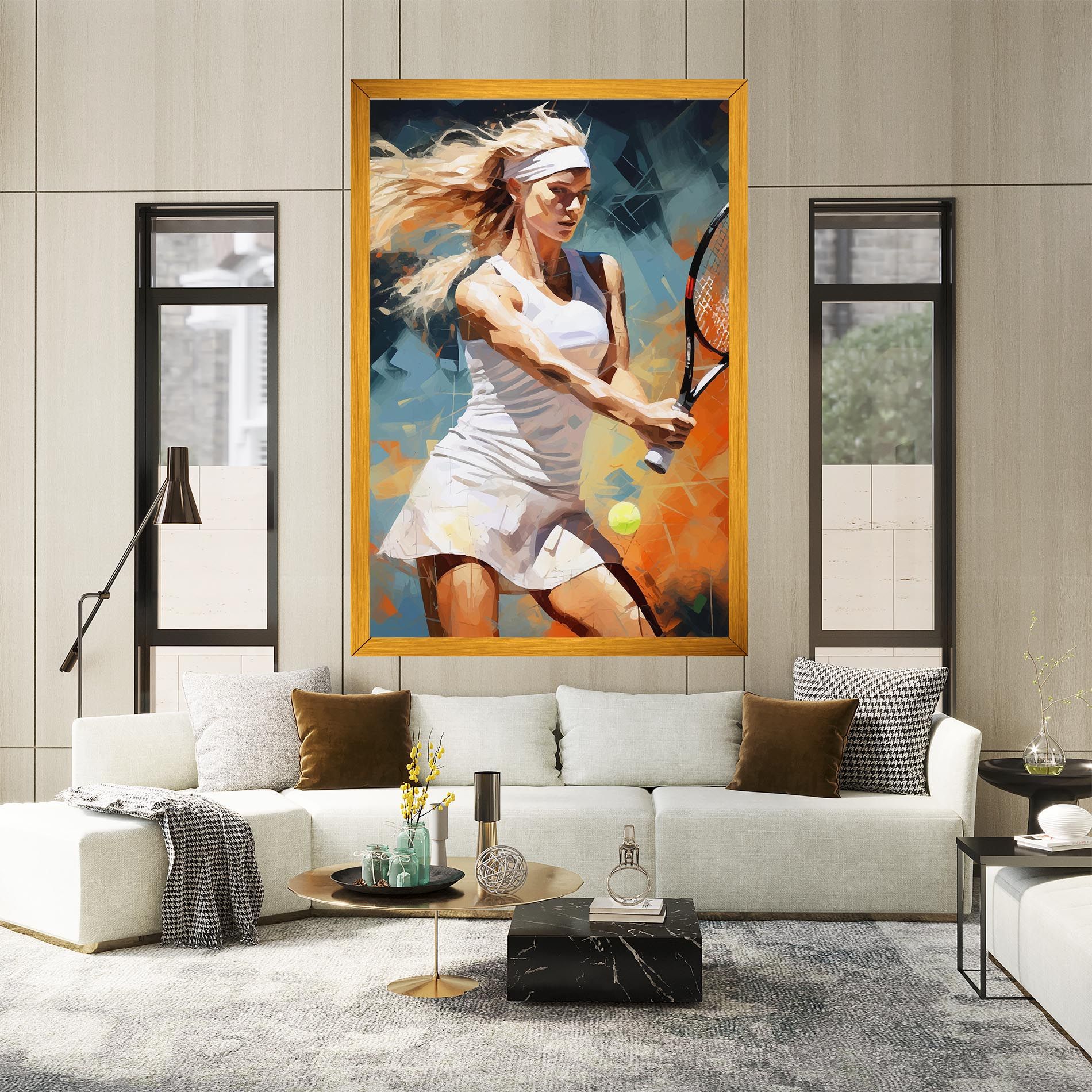 Blonde Tennis Girl mockup 2