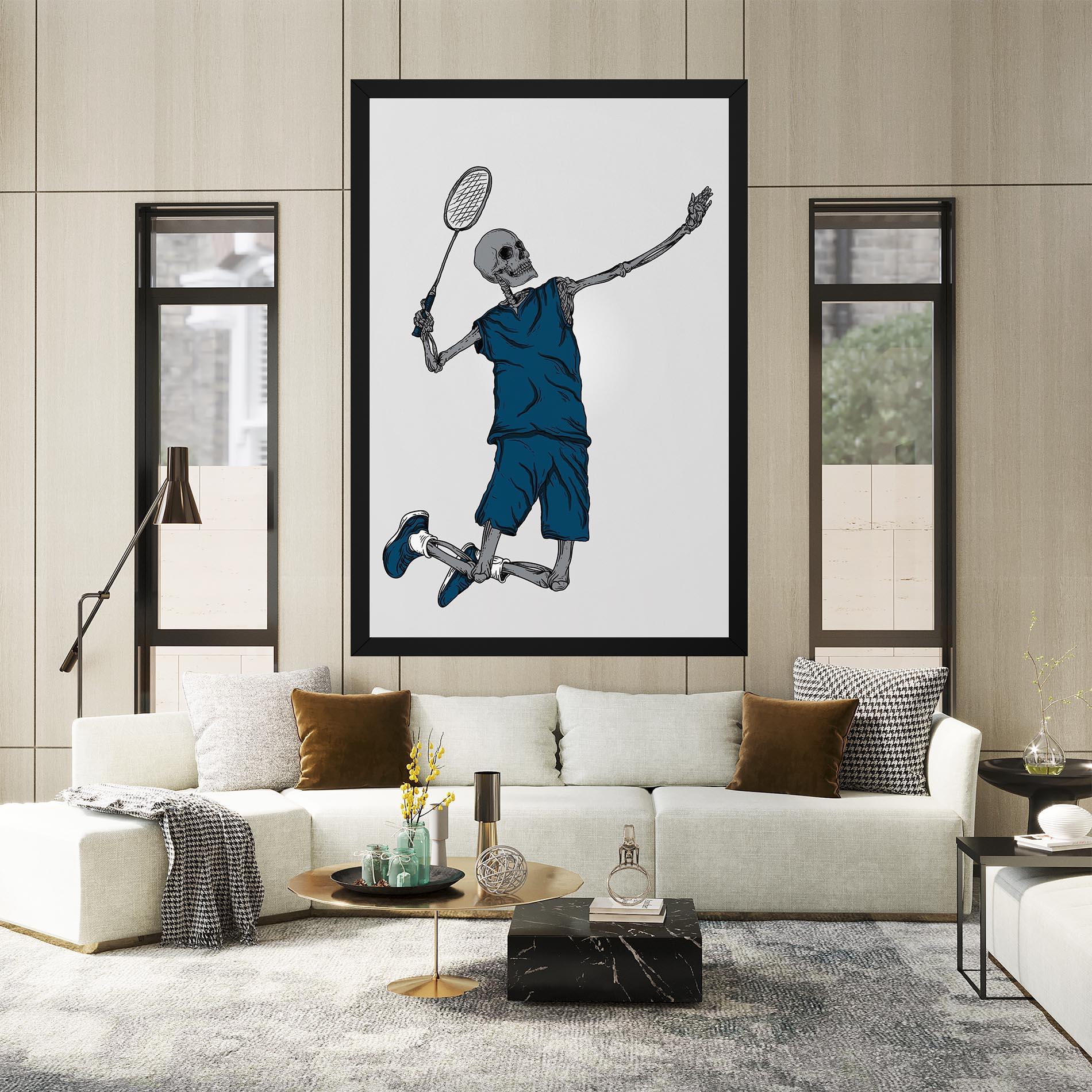 Vászonkép Blue Skull Tennis mockup 2