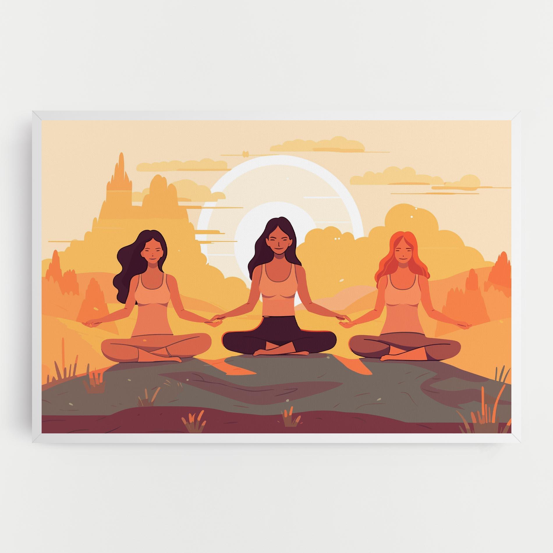 Vászonkép Three Yoga Girls mockup 0
