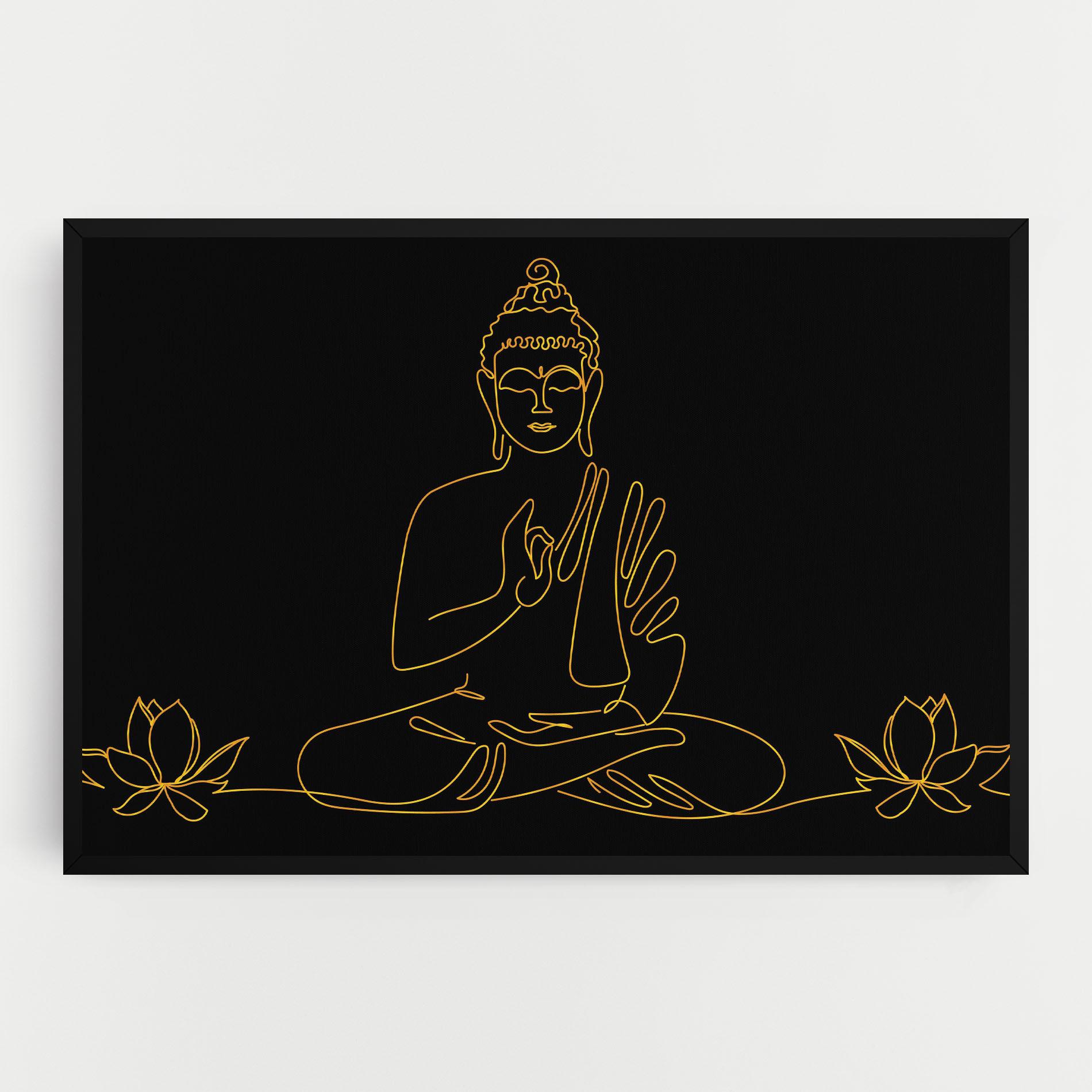 Vászonkép Buddha Gold Line mockup 0