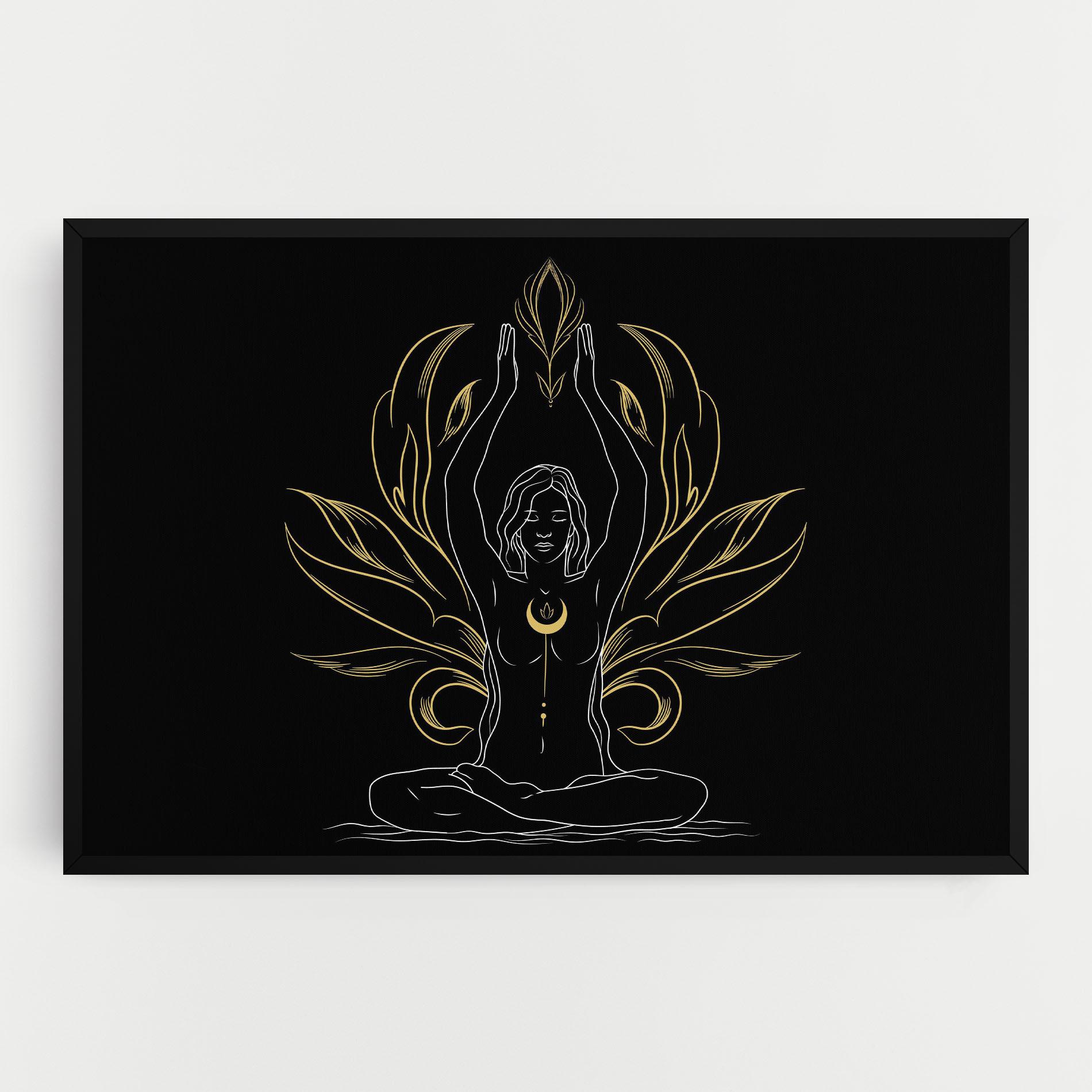 Vászonkép Gold Yoga Pose mockup 0