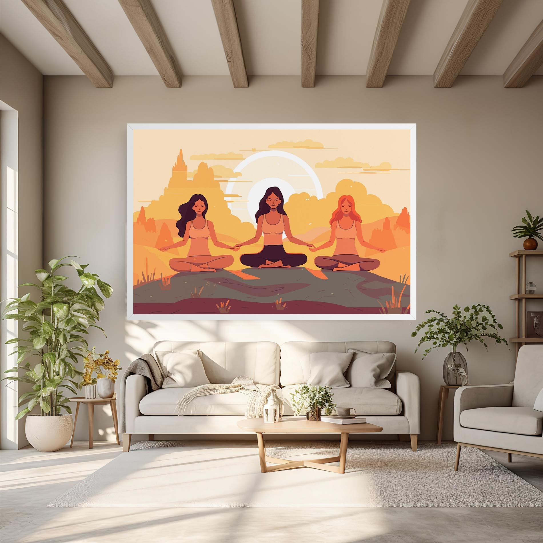 Vászonkép Three Yoga Girls mockup 6