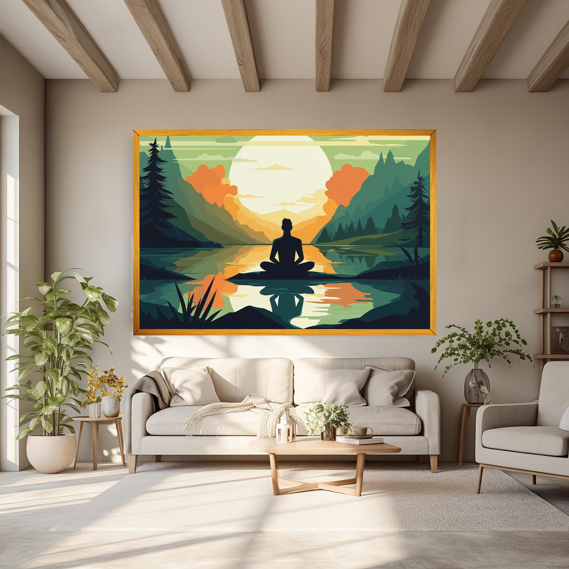 Vászonkép Forest Yoga mockup 6