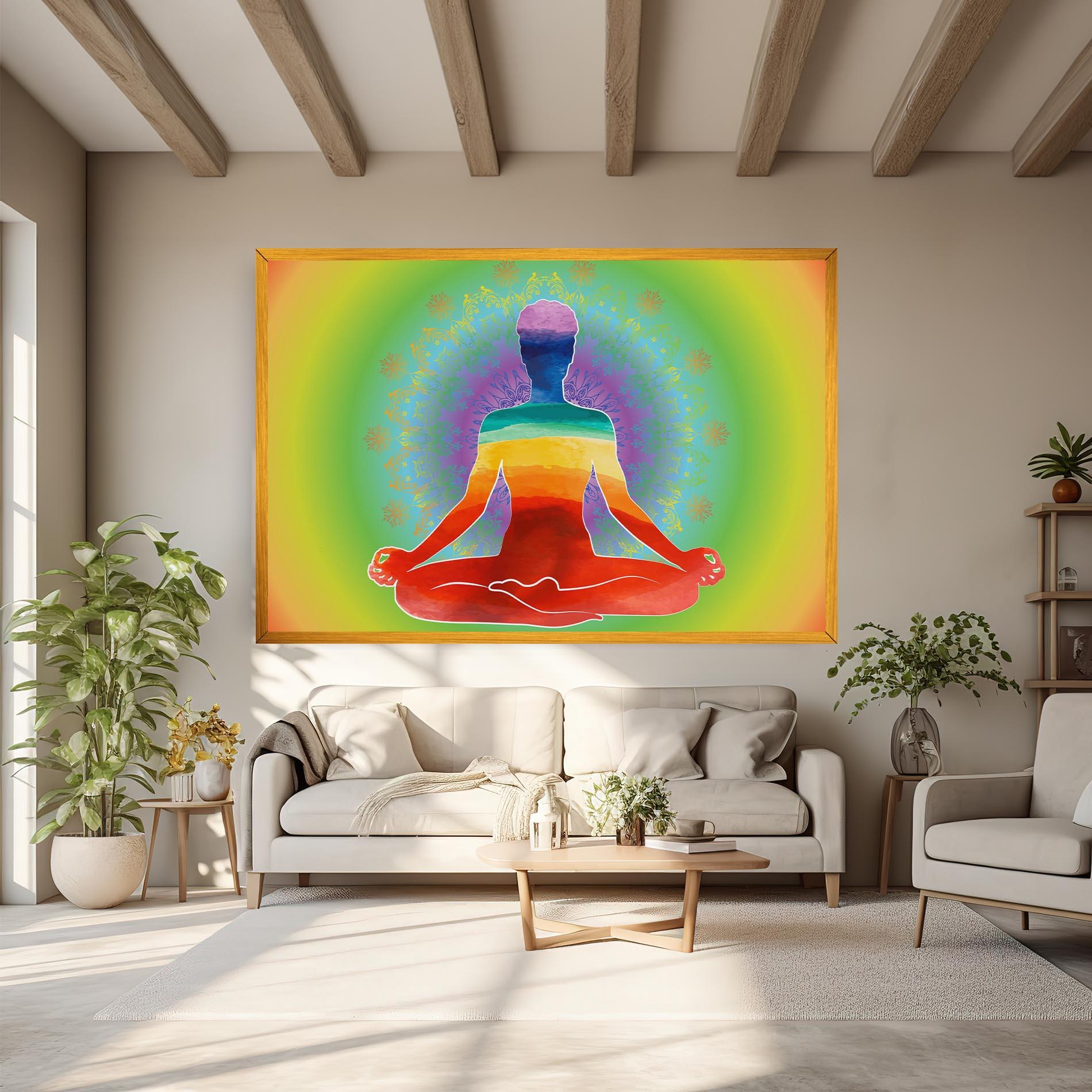 Vászonkép Rainbow Yoga mockup 6