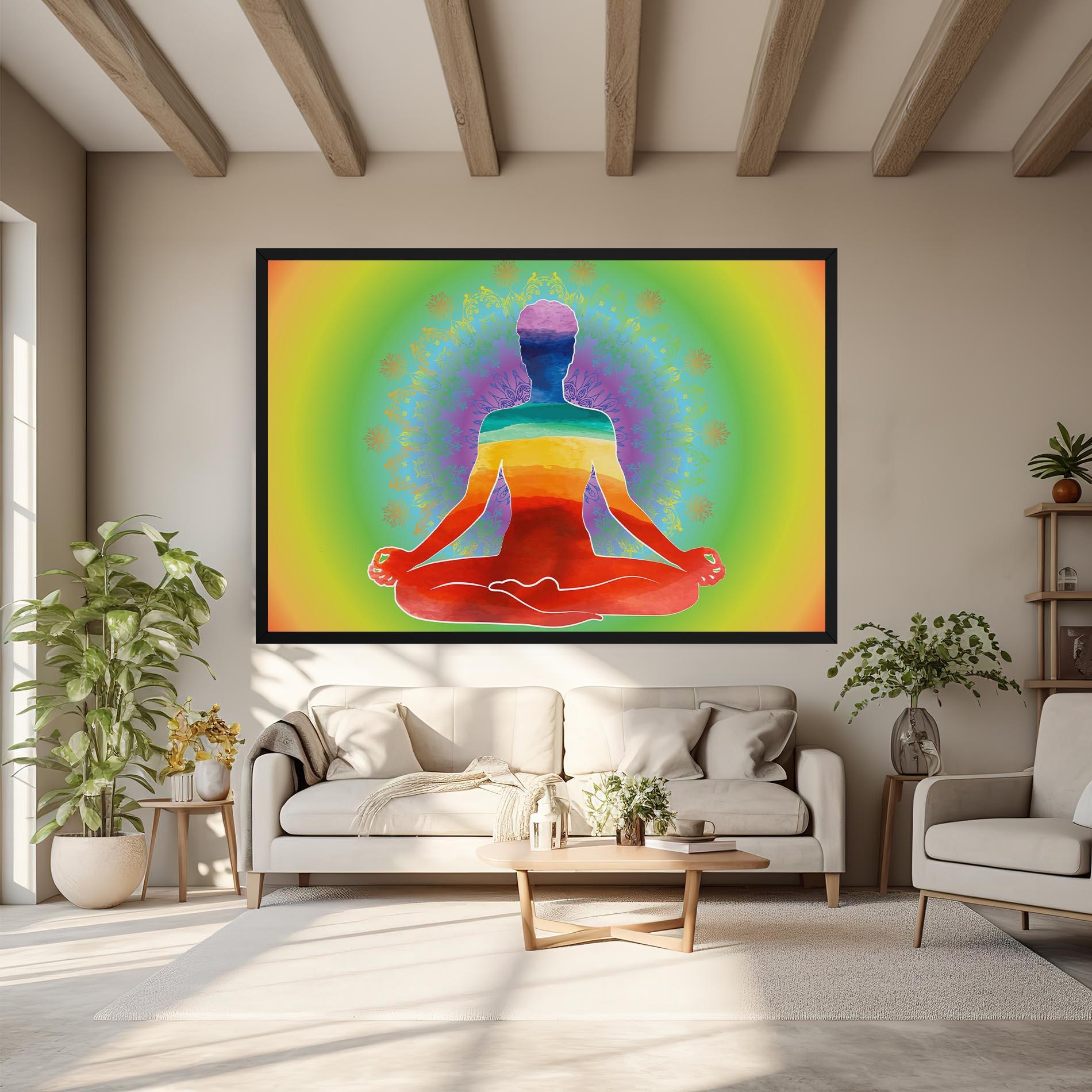 Vászonkép Rainbow Yoga mockup 6