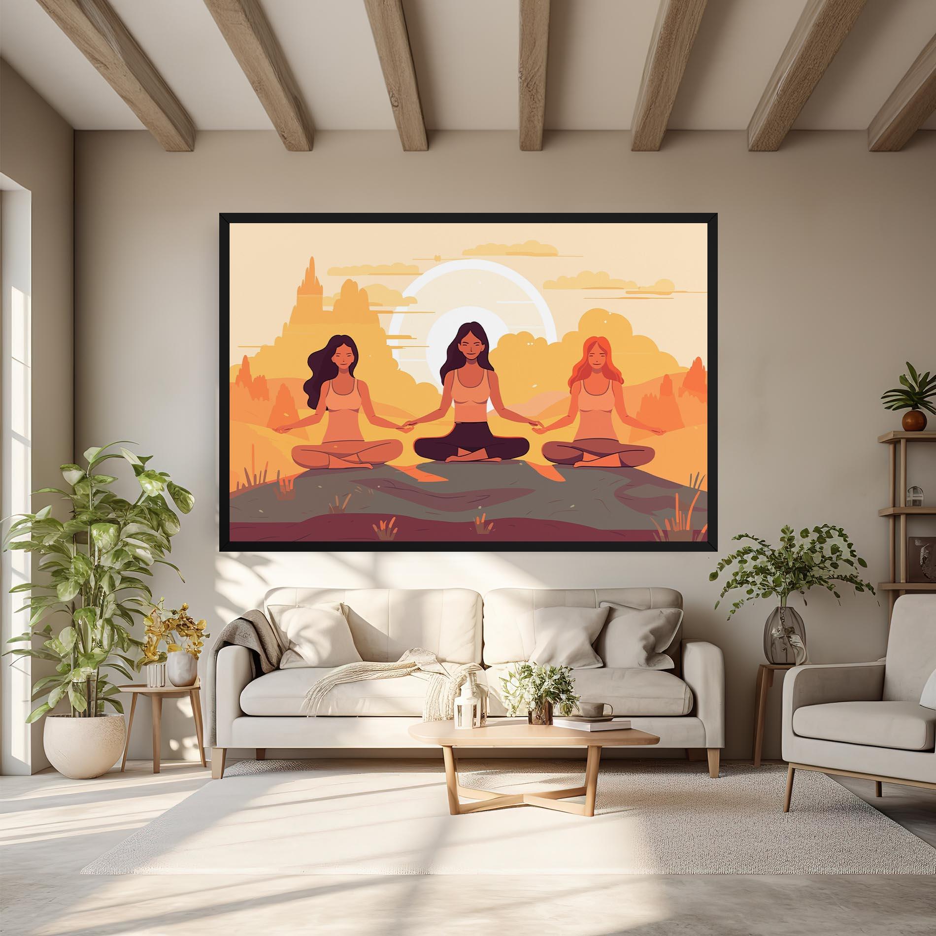 Vászonkép Three Yoga Girls mockup 6