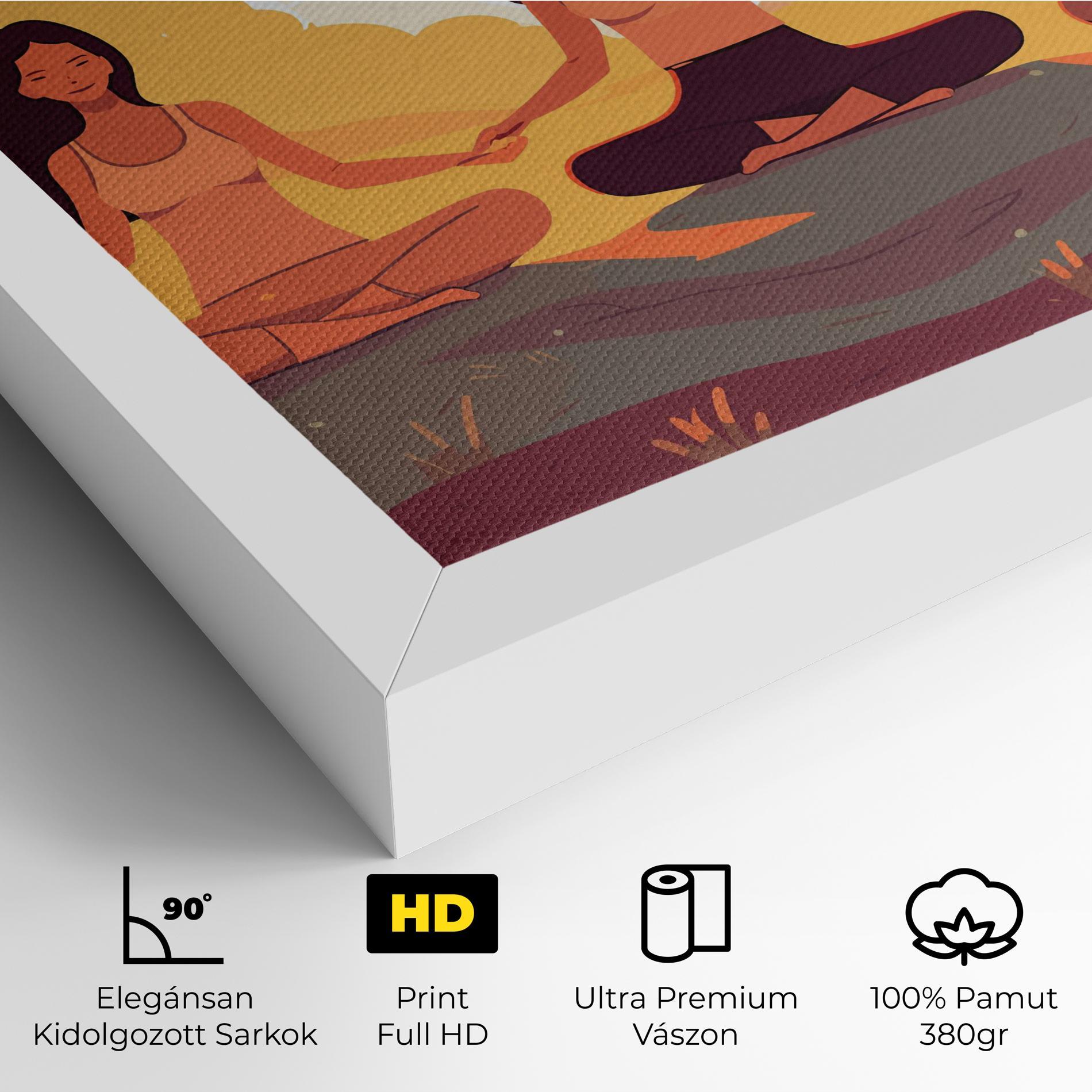 Vászonkép Three Yoga Girls mockup 4