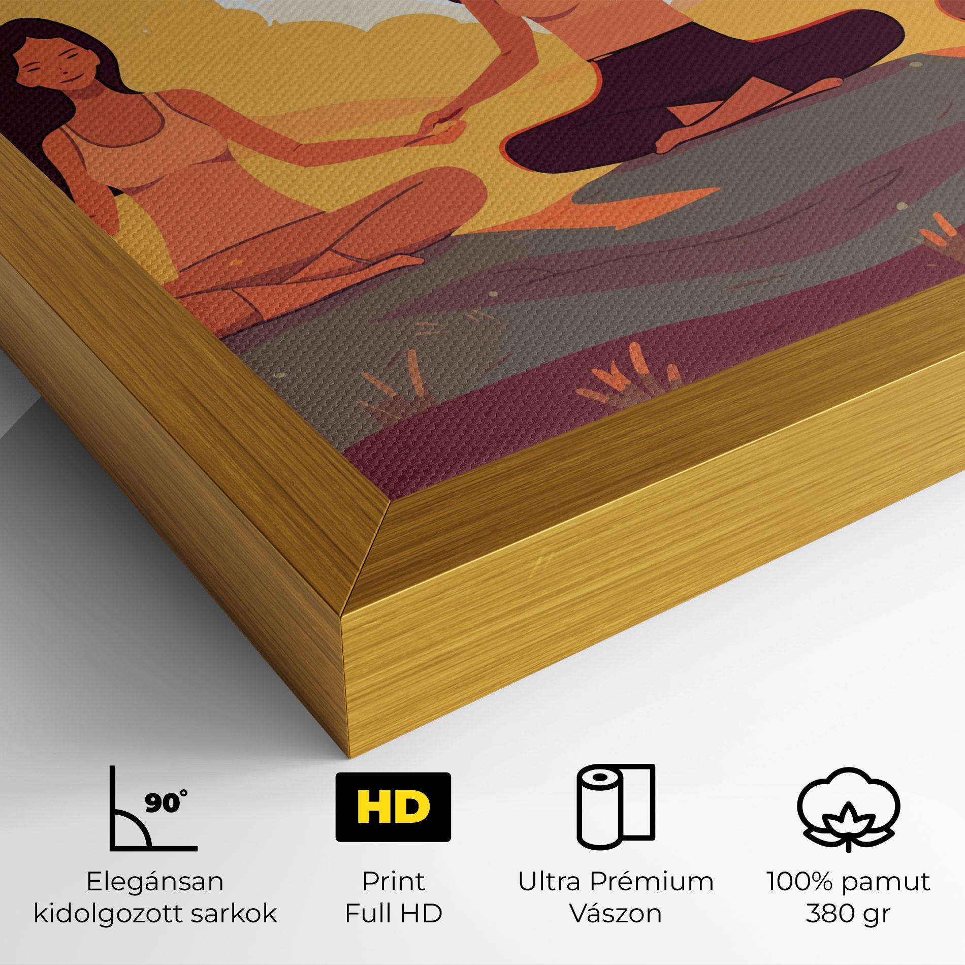 Vászonkép Three Yoga Girls mockup 4