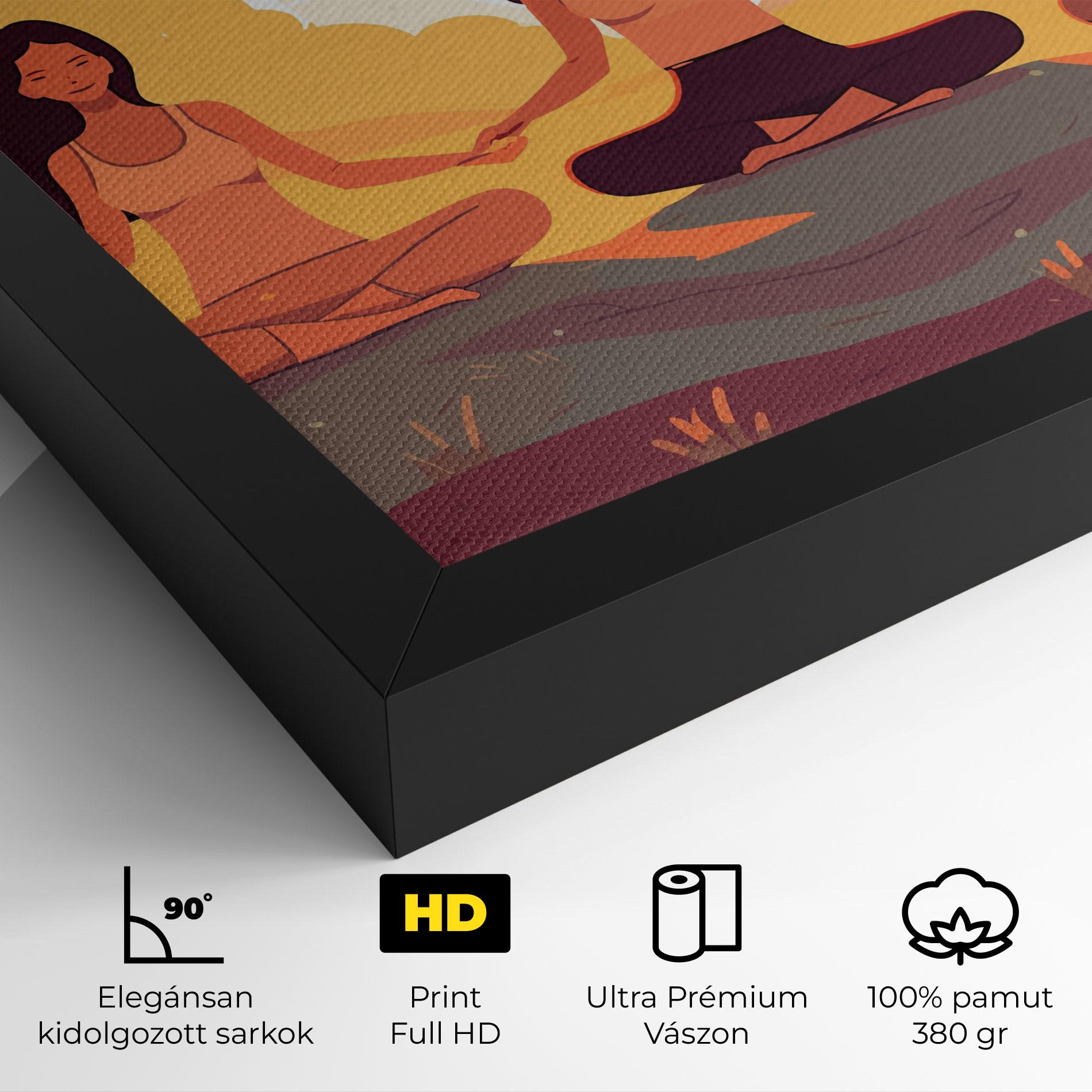 Vászonkép Three Yoga Girls mockup 4